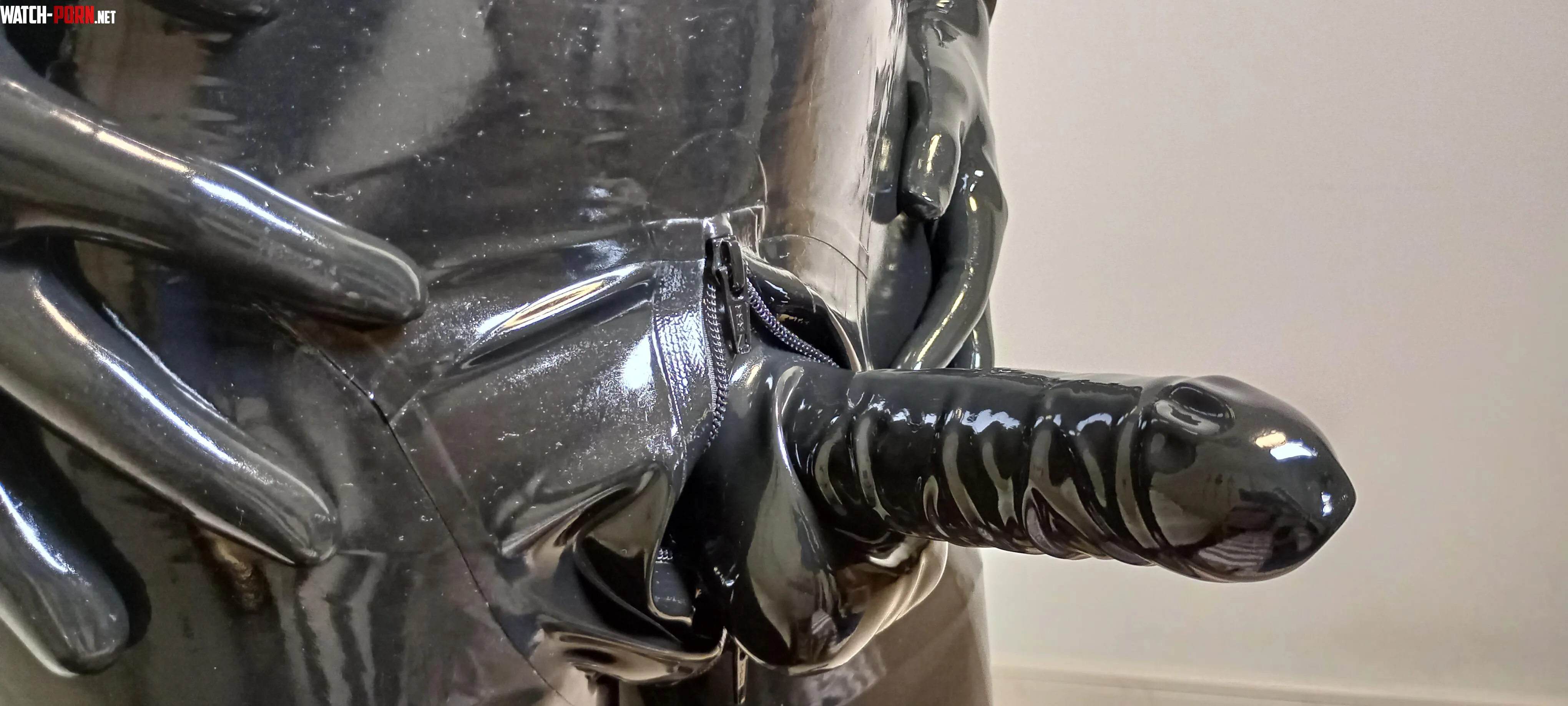 Another angle of me in my catsuit and sheath by TheRubberyGuy