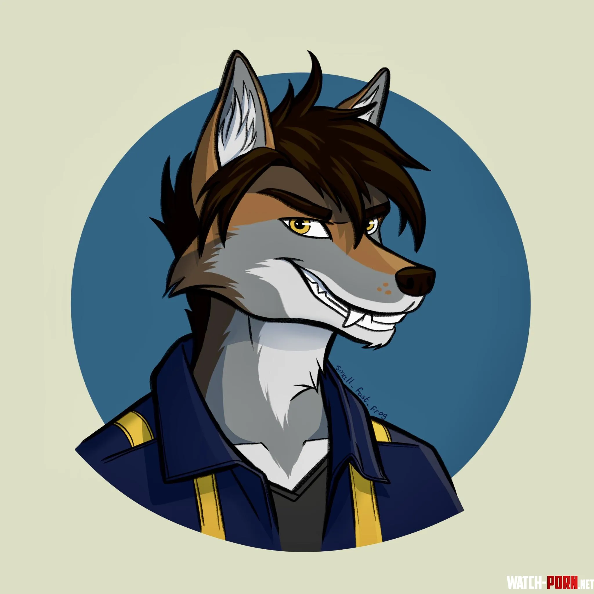 My first official commission for the furry community art by me by small_fast_frog