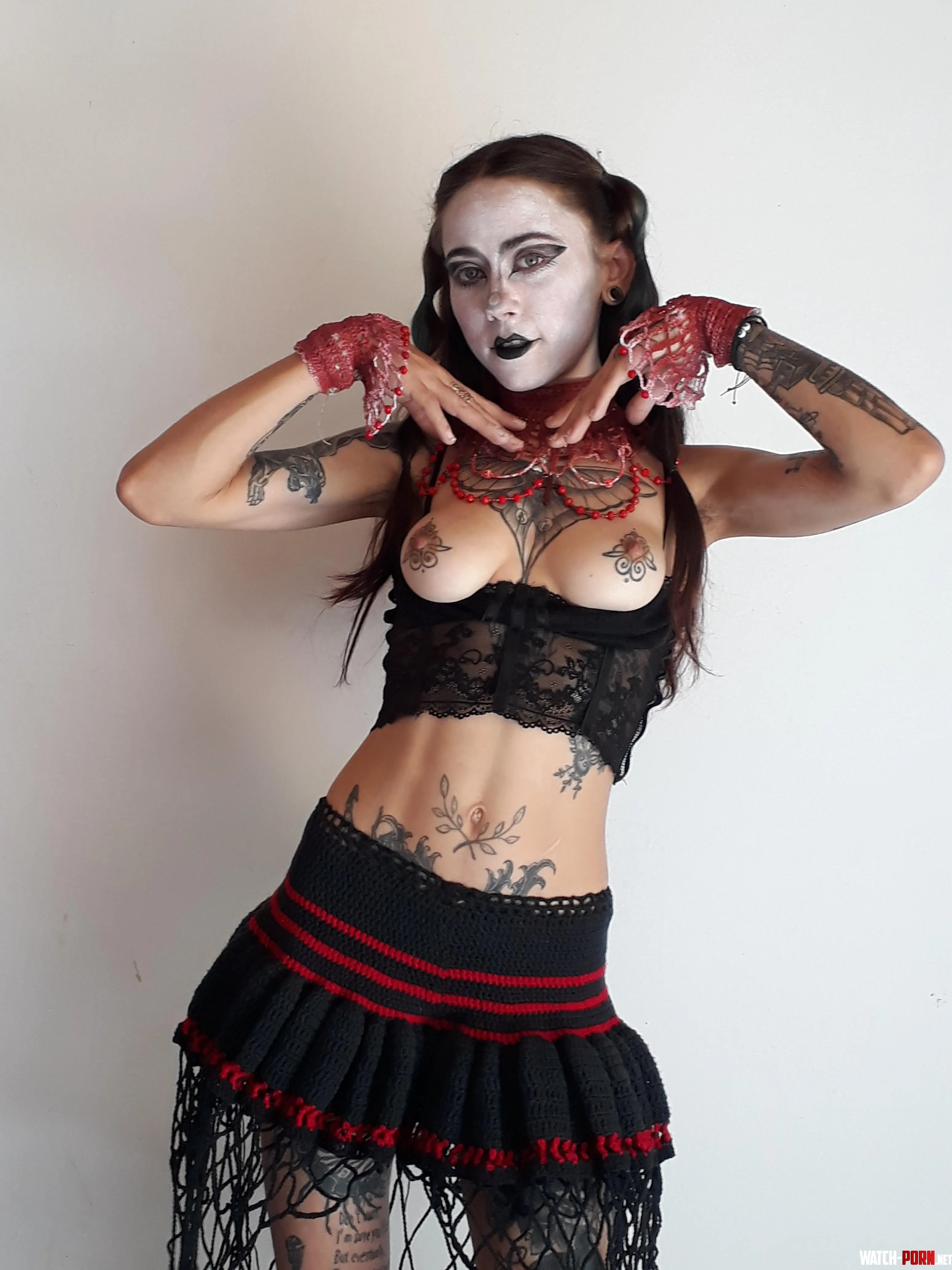 Feeling sexy with this make up amp my handmade crochetted clothes by uwuninu