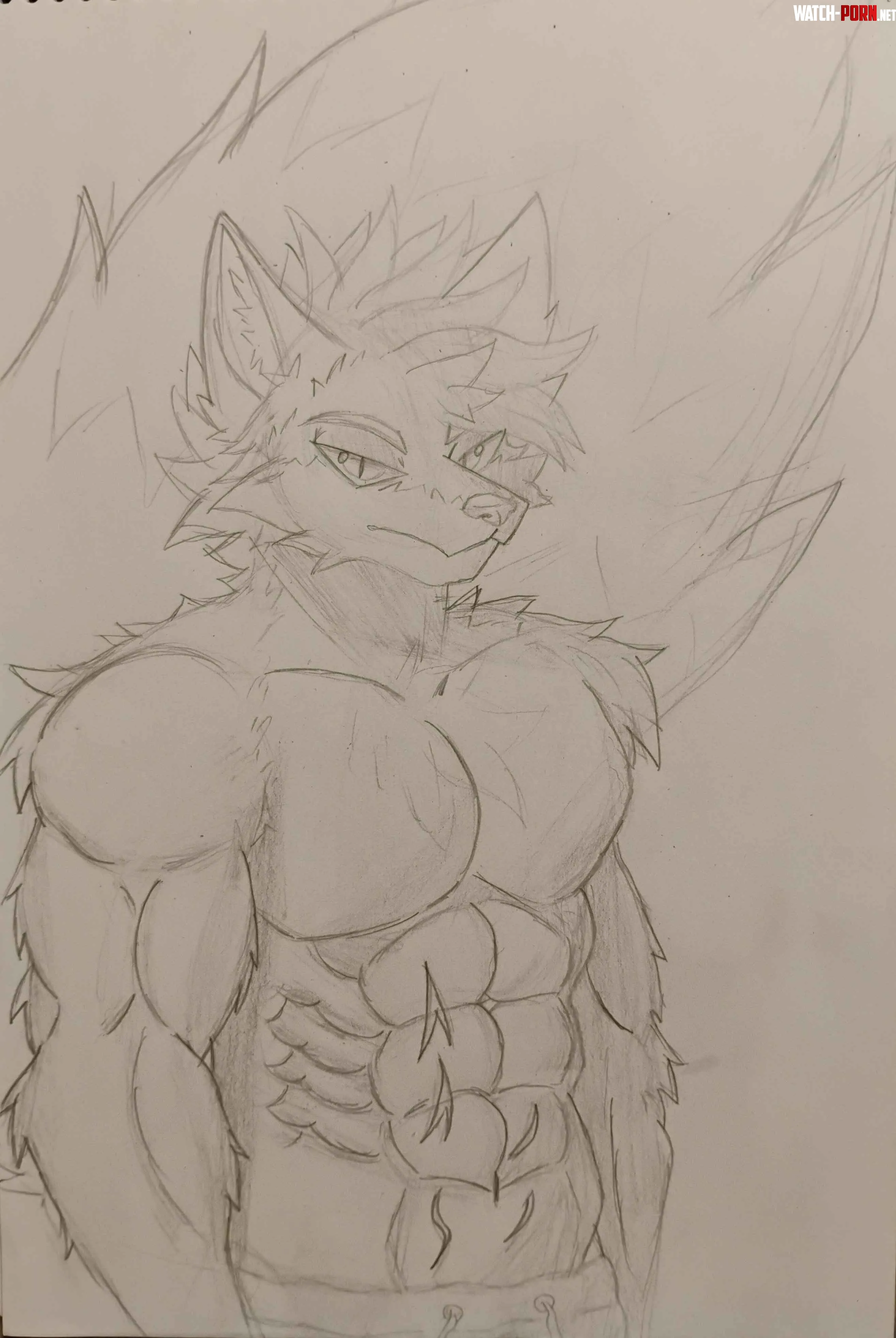 Another practice with my fox boi Art by me by Zelfos312
