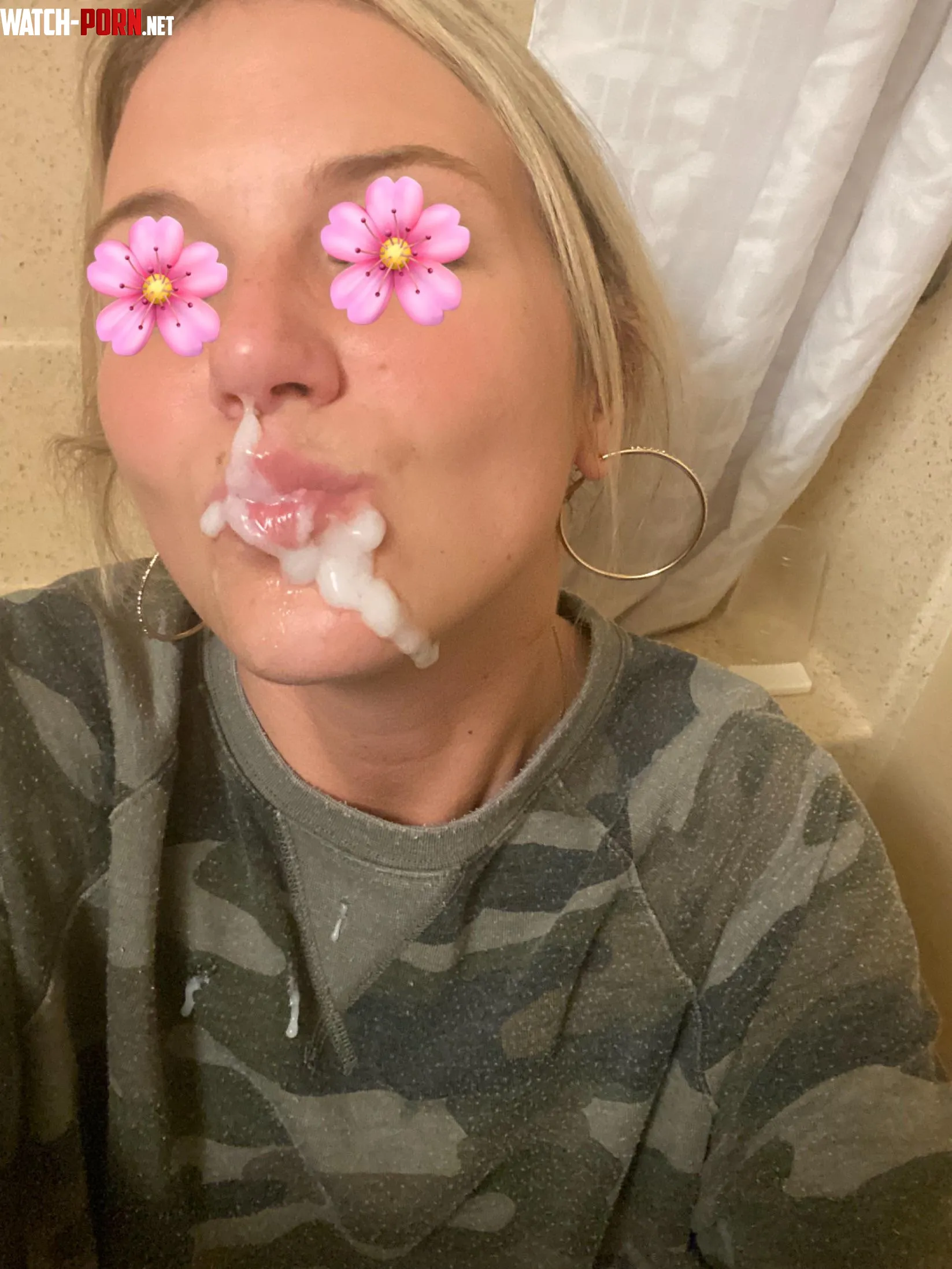 Just took the biggest facial while still on the clock  by cumcovered_dimples