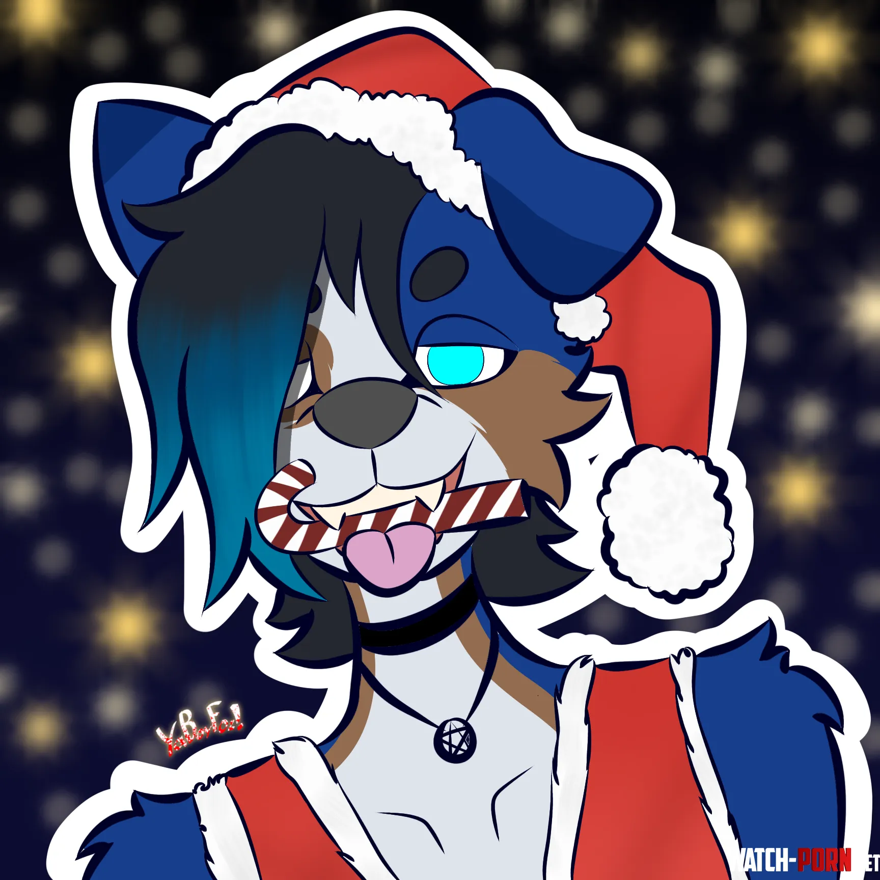 Holidays dog Art by me by YaBoyFoz