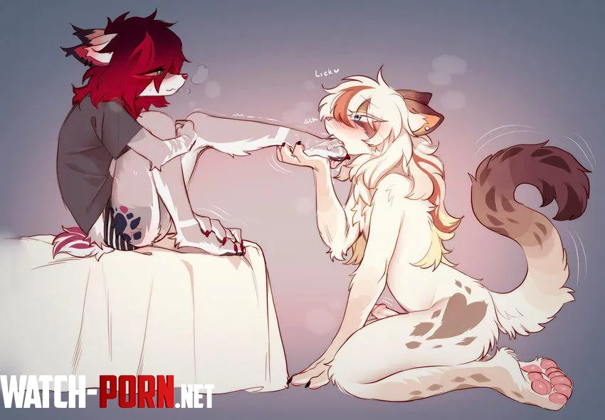 Worshipping her paw MF swaybat by RainDMask