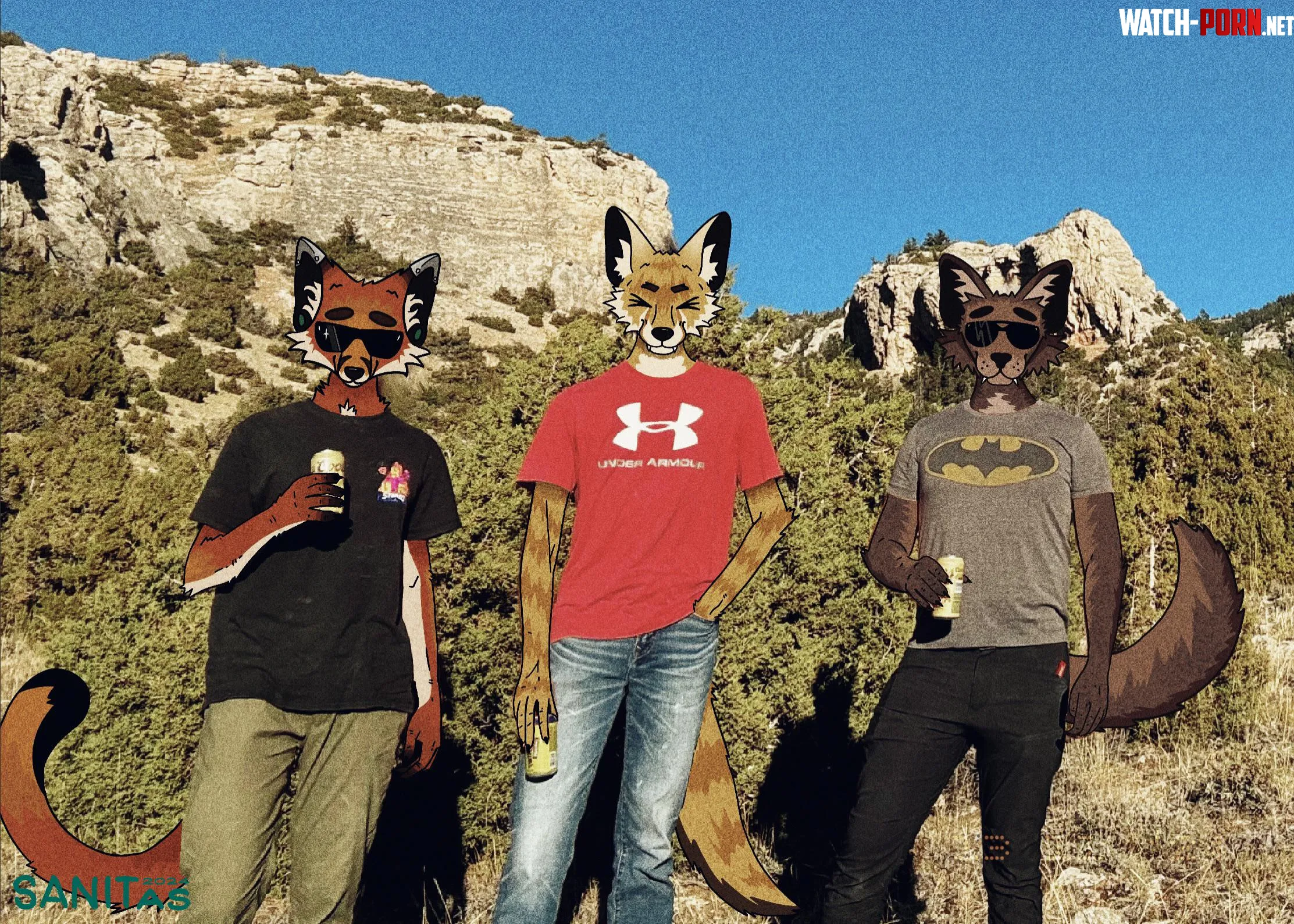 A Cat A Fox a Wolf art by me Sanitas by Mountfoxx
