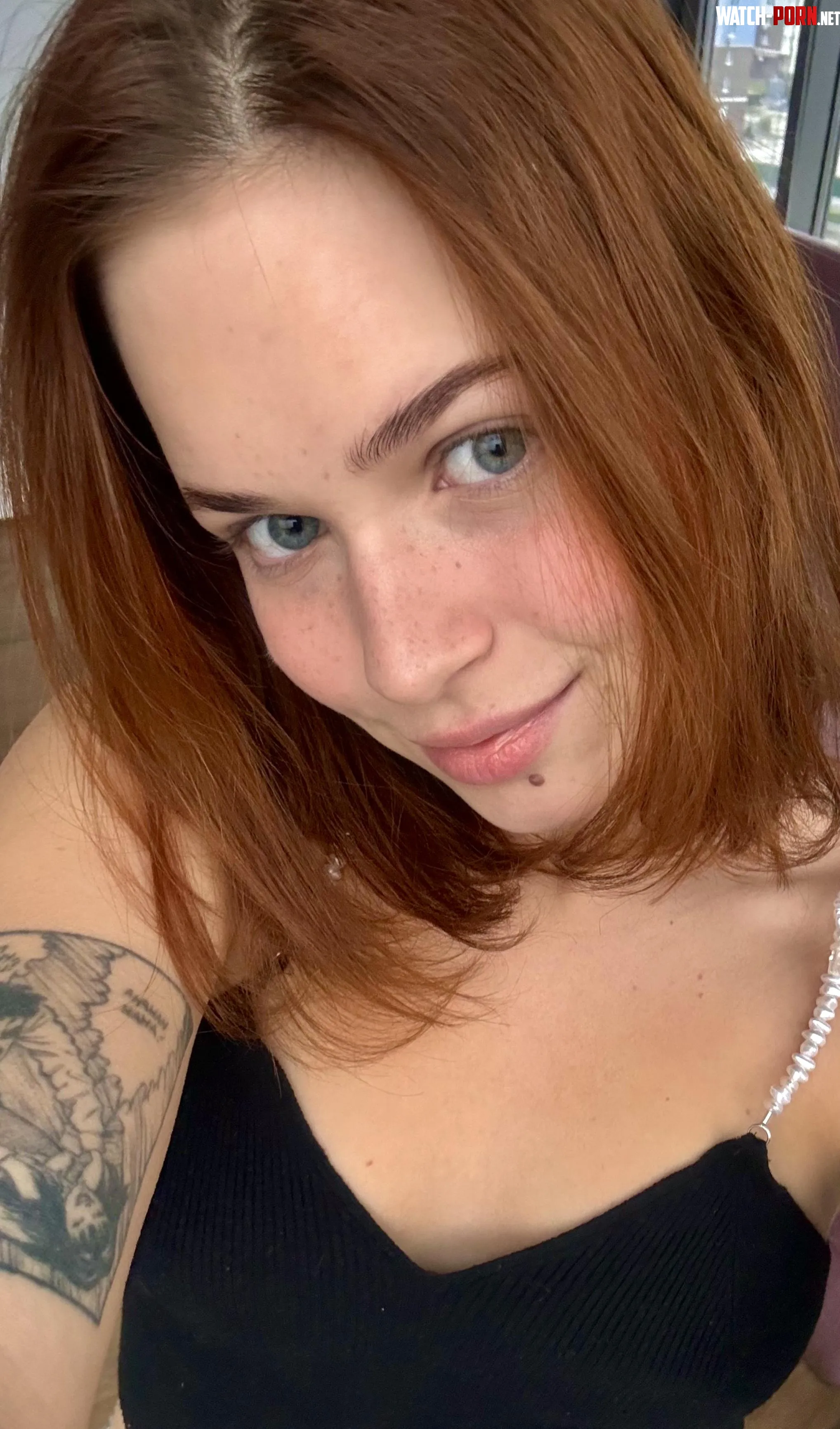 My red hair and a black top are the perfect combo Right  by innocentri
