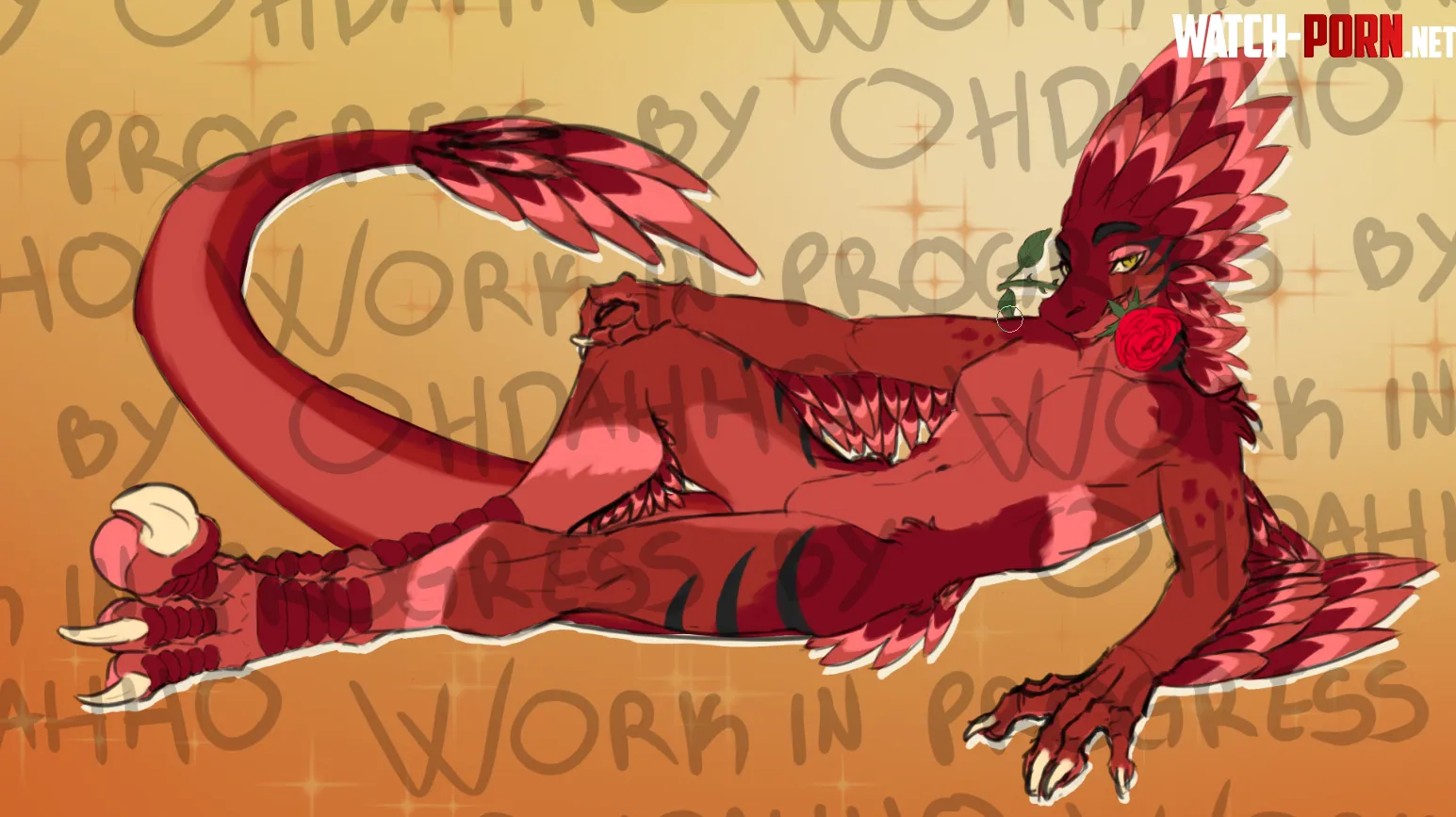 Pev the feathered raptor WIP Commission work art by me ohdhaho by Ohdahho