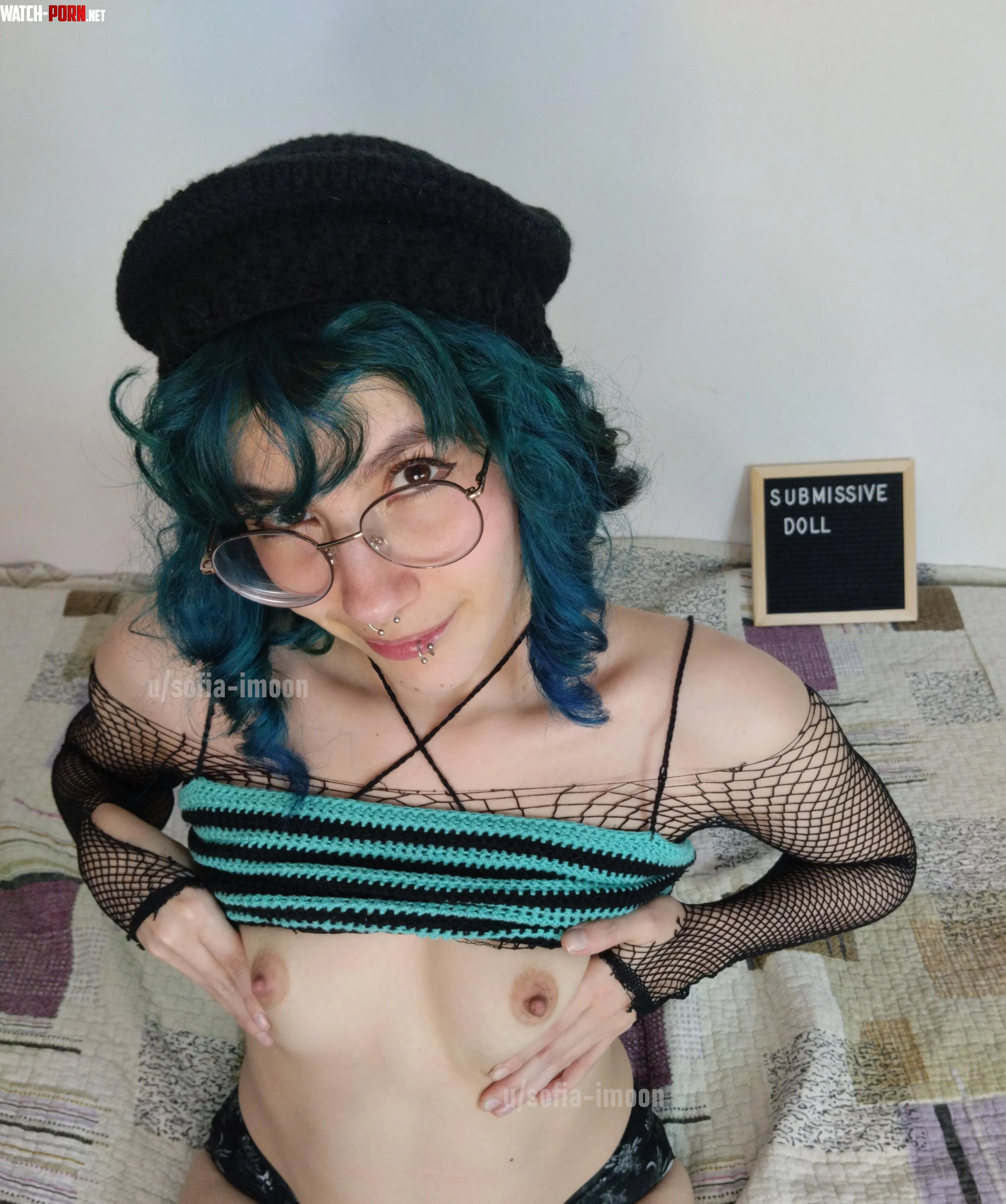 You can squeez suck slap pinch or bite my tiny boobs I wonder what would you choose by sofia-imoon