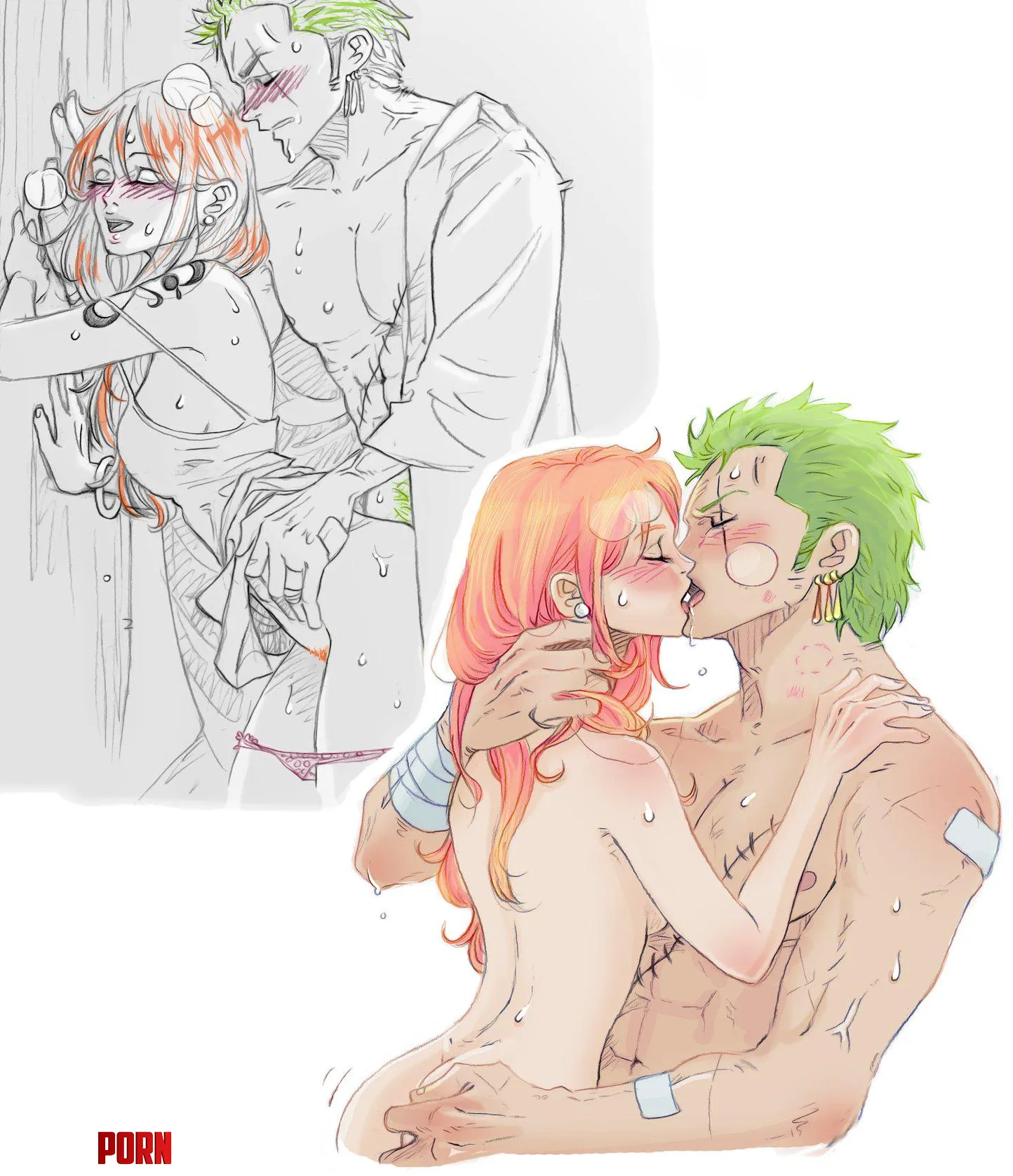 Zoro and nami having fun by AdlerSanRZ