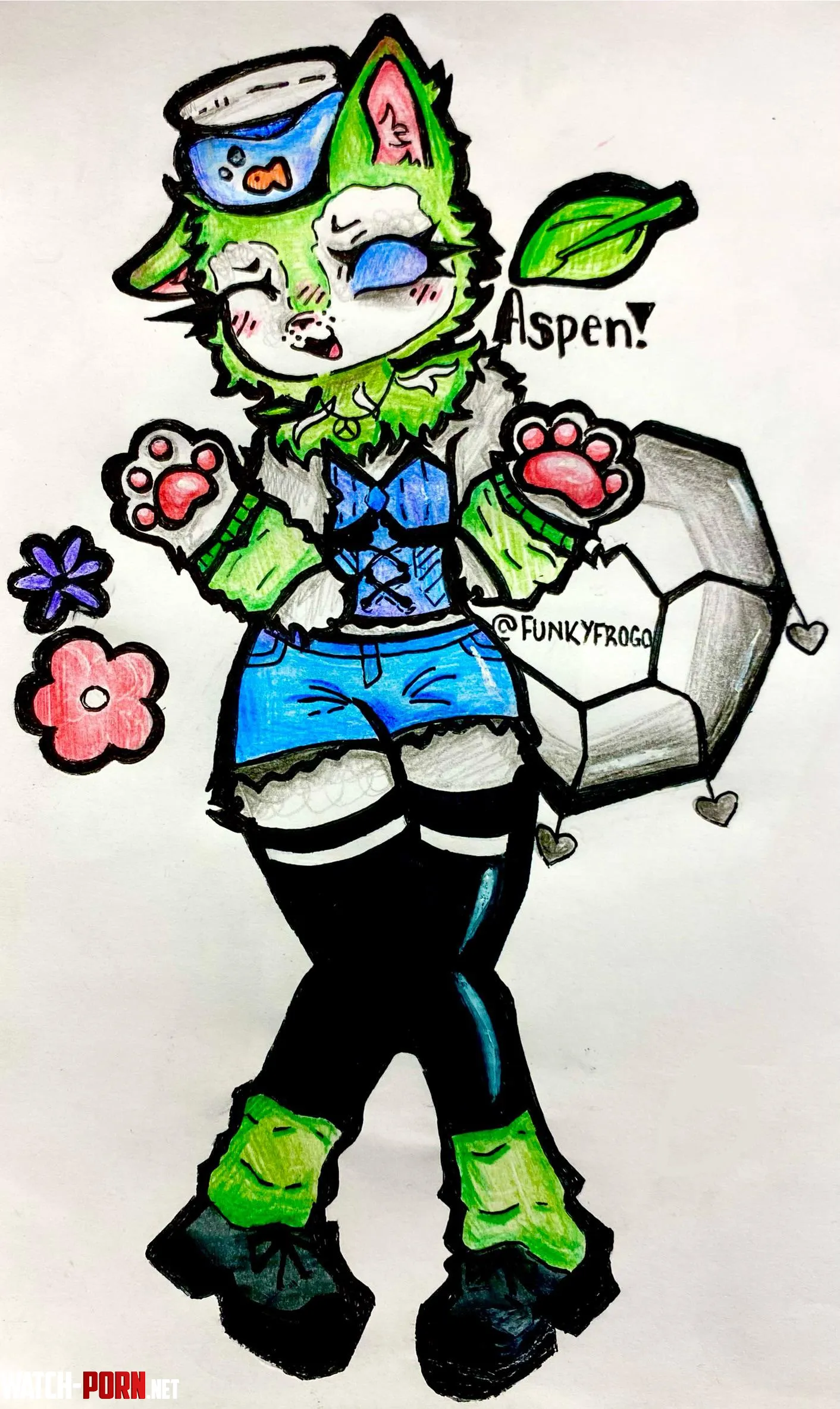 Sometimes I forget I can draw My Fursona Aspen by Doodles-noodle