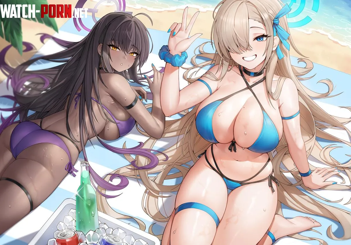 Asuna and Karin Blue Archive by A_MASSIVE_PERVERT