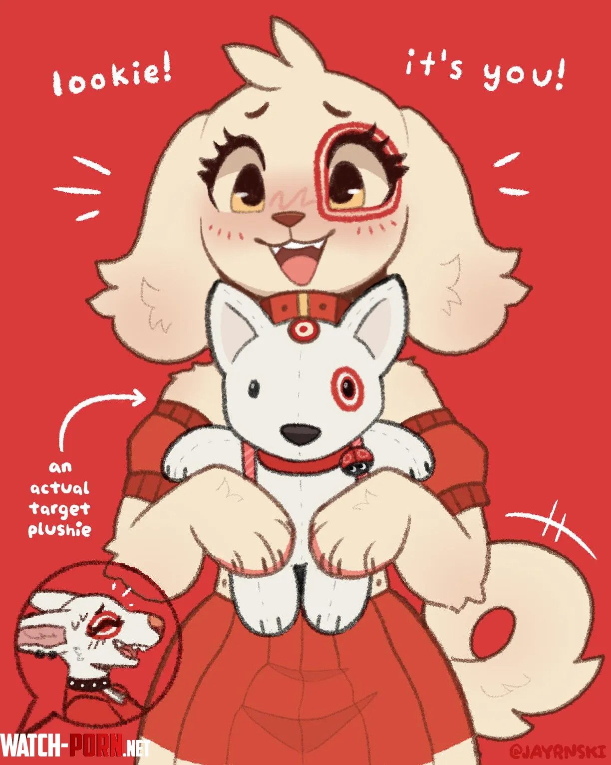 Target dog plushie  by JayInDisarray