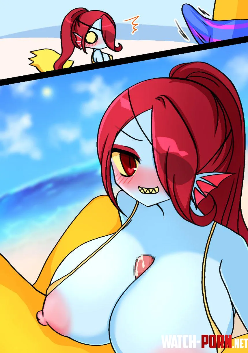 Undyne Boobs at the beach OsakaMun by Working_Welder_1751
