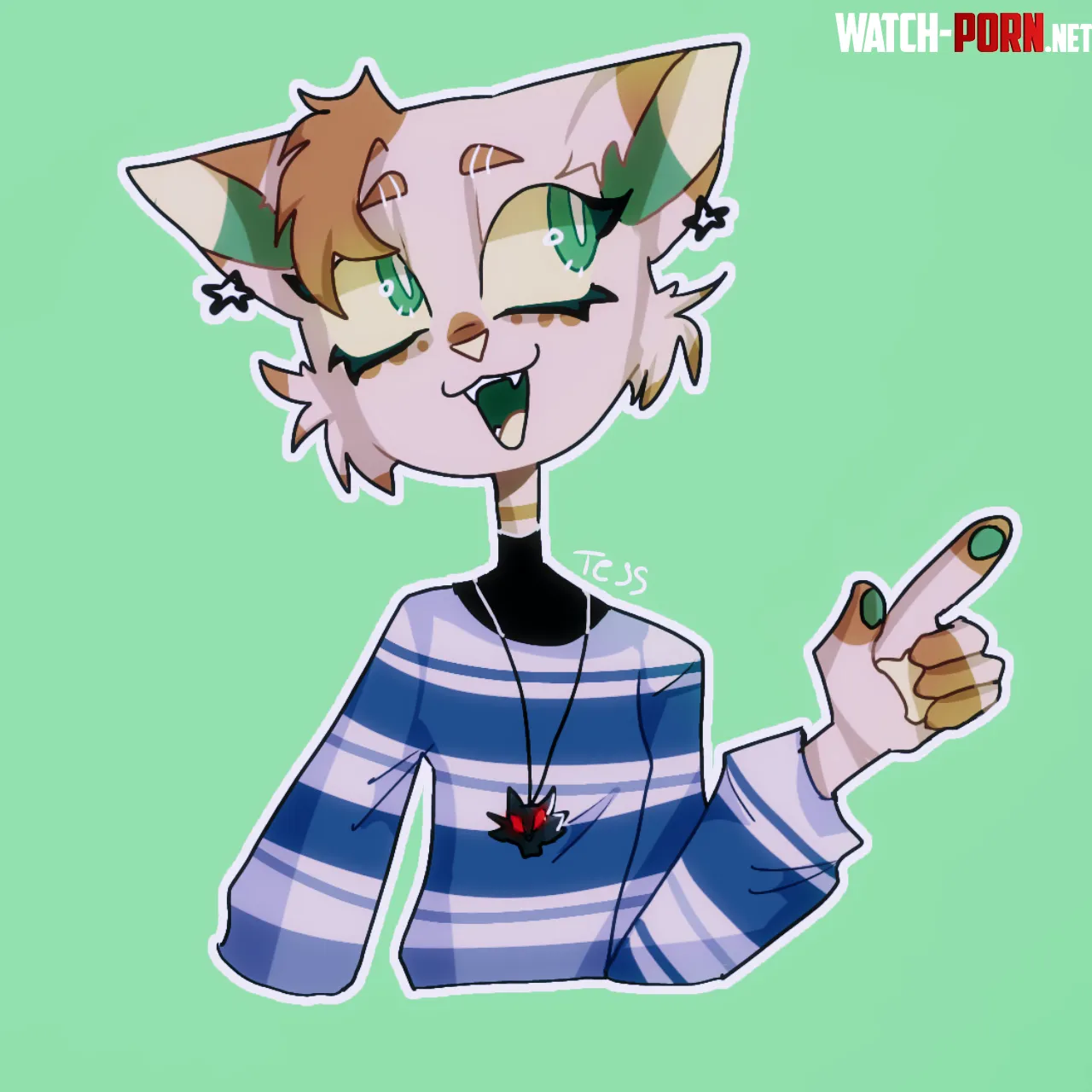 Draw myself as a antro cat  D by Tess_072