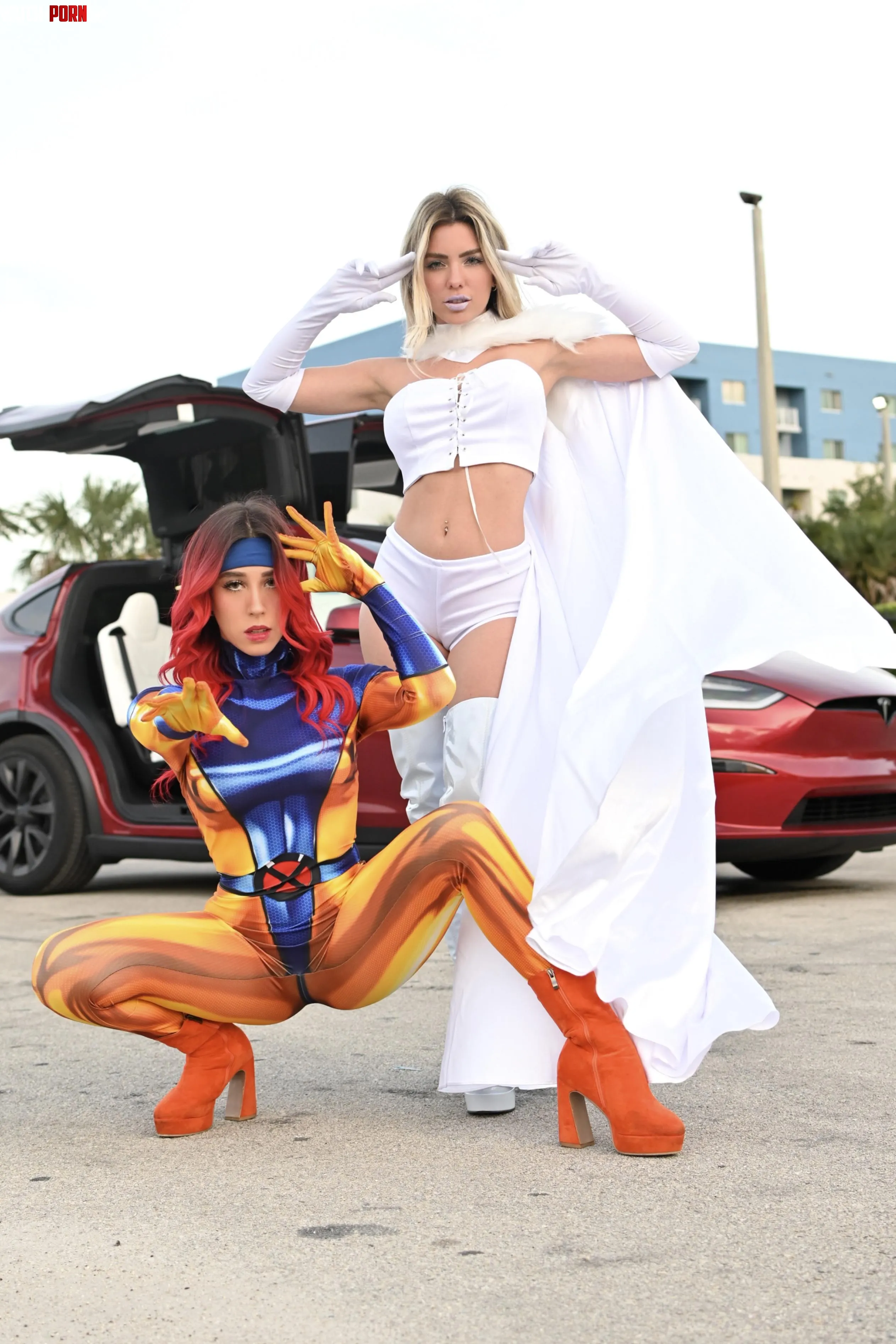 Jean Grey and Emma Frost by Adrianna Eves and Zoey Di Giacomo by waifuminx