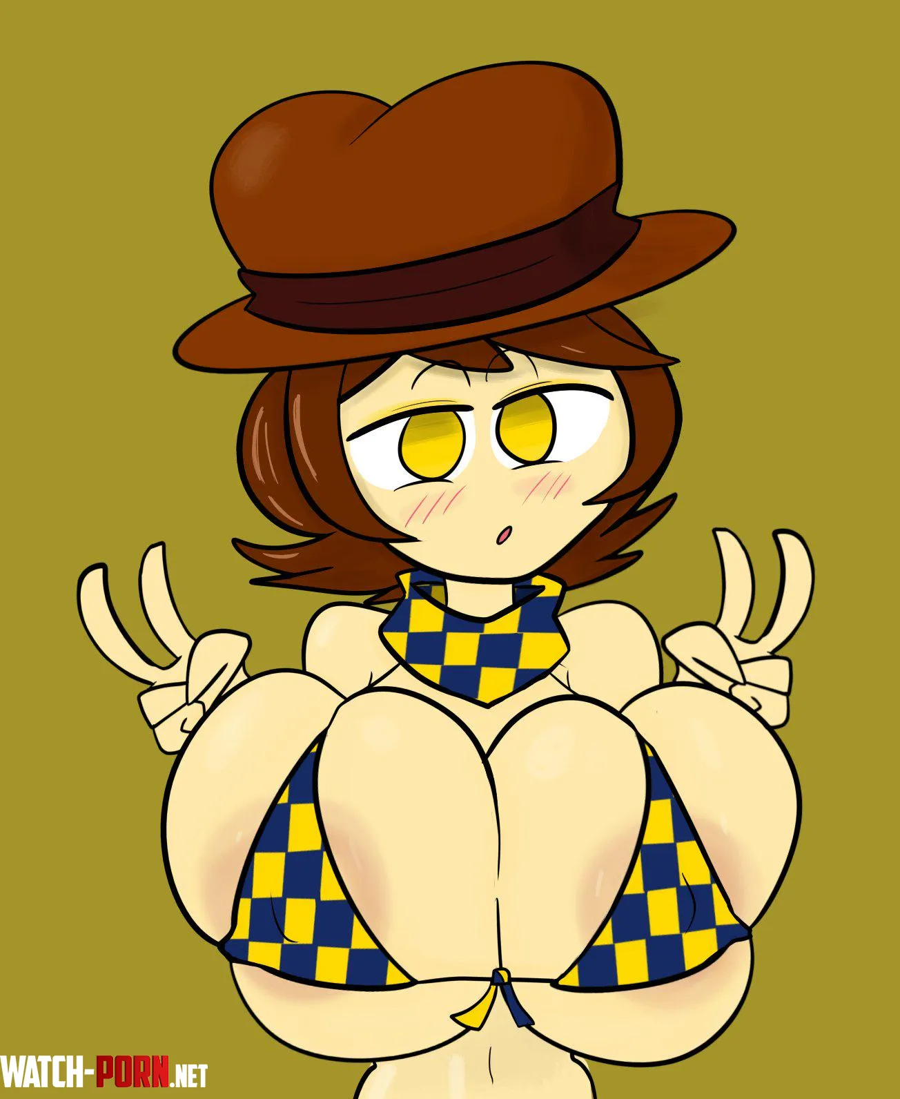 Clover wearing a checkered bikini Vile Eyes by Working_Welder_1751