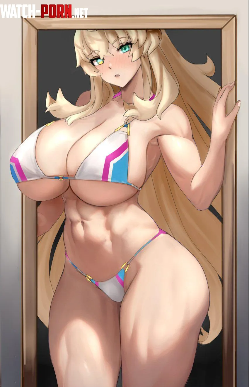 after working out hard her thighs and tits are stunning by kiowolatca