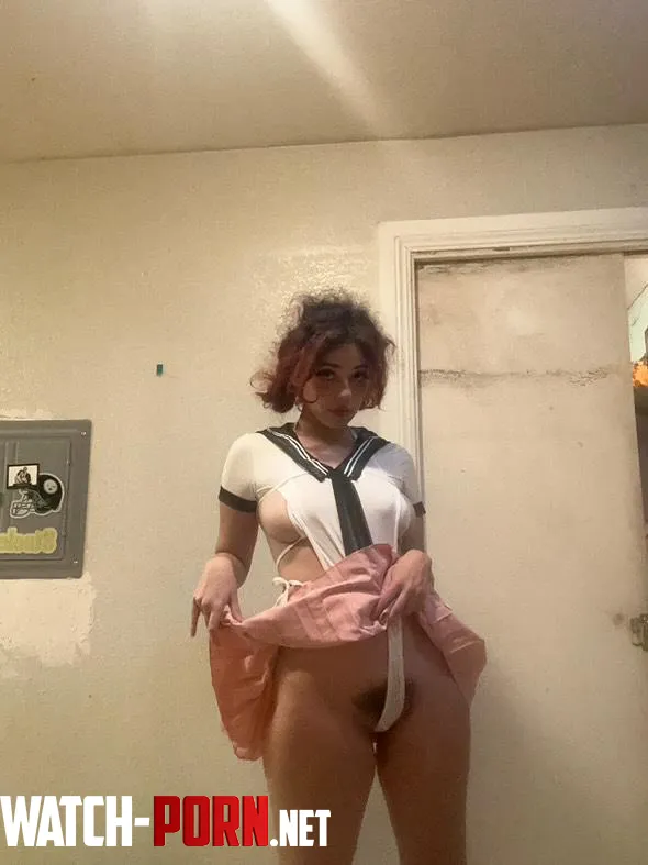 Curvy school girl shows a peek by Full_Tradition4190