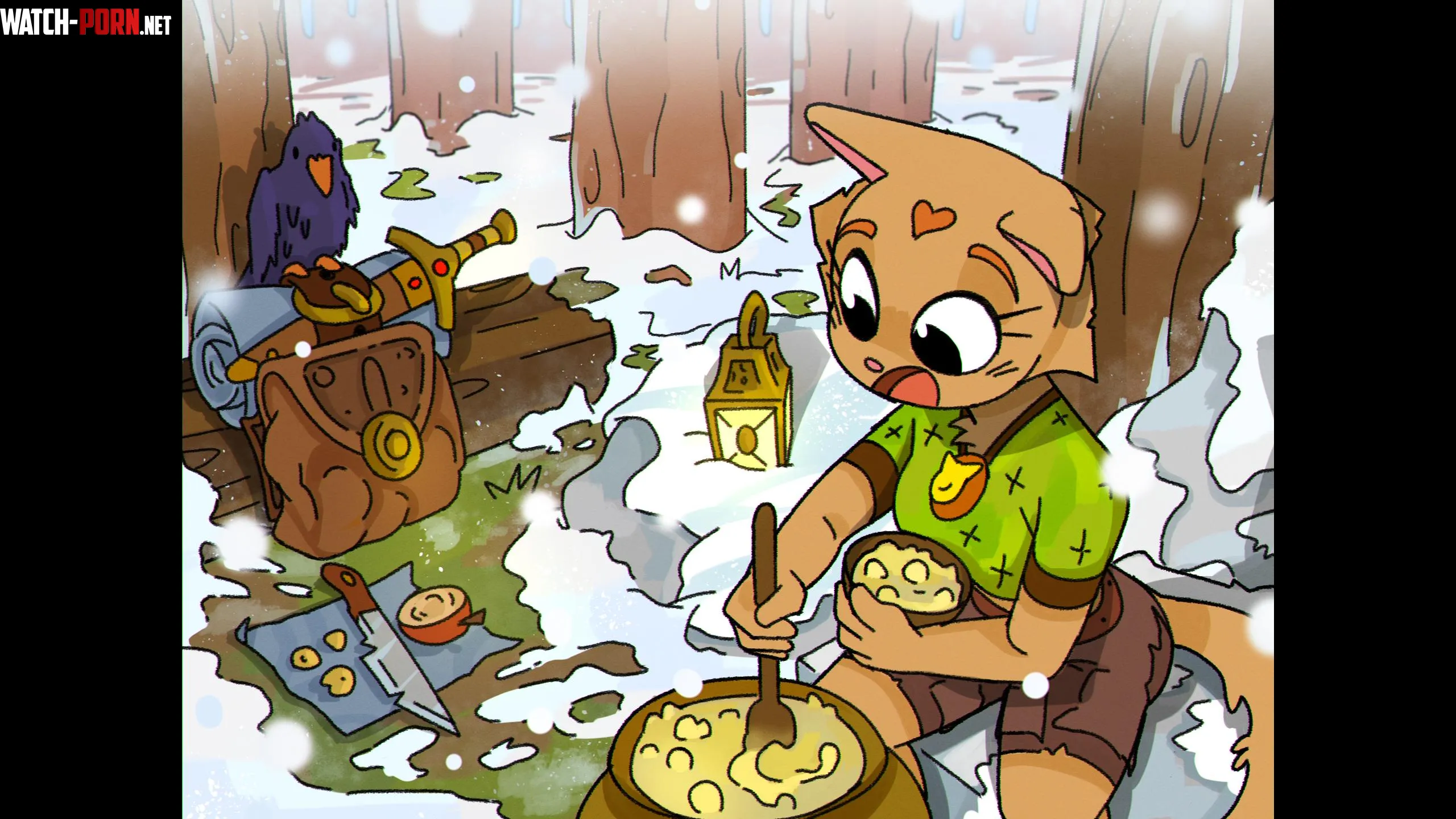 Taking a break on her journey Art by me by GryffynSaryador