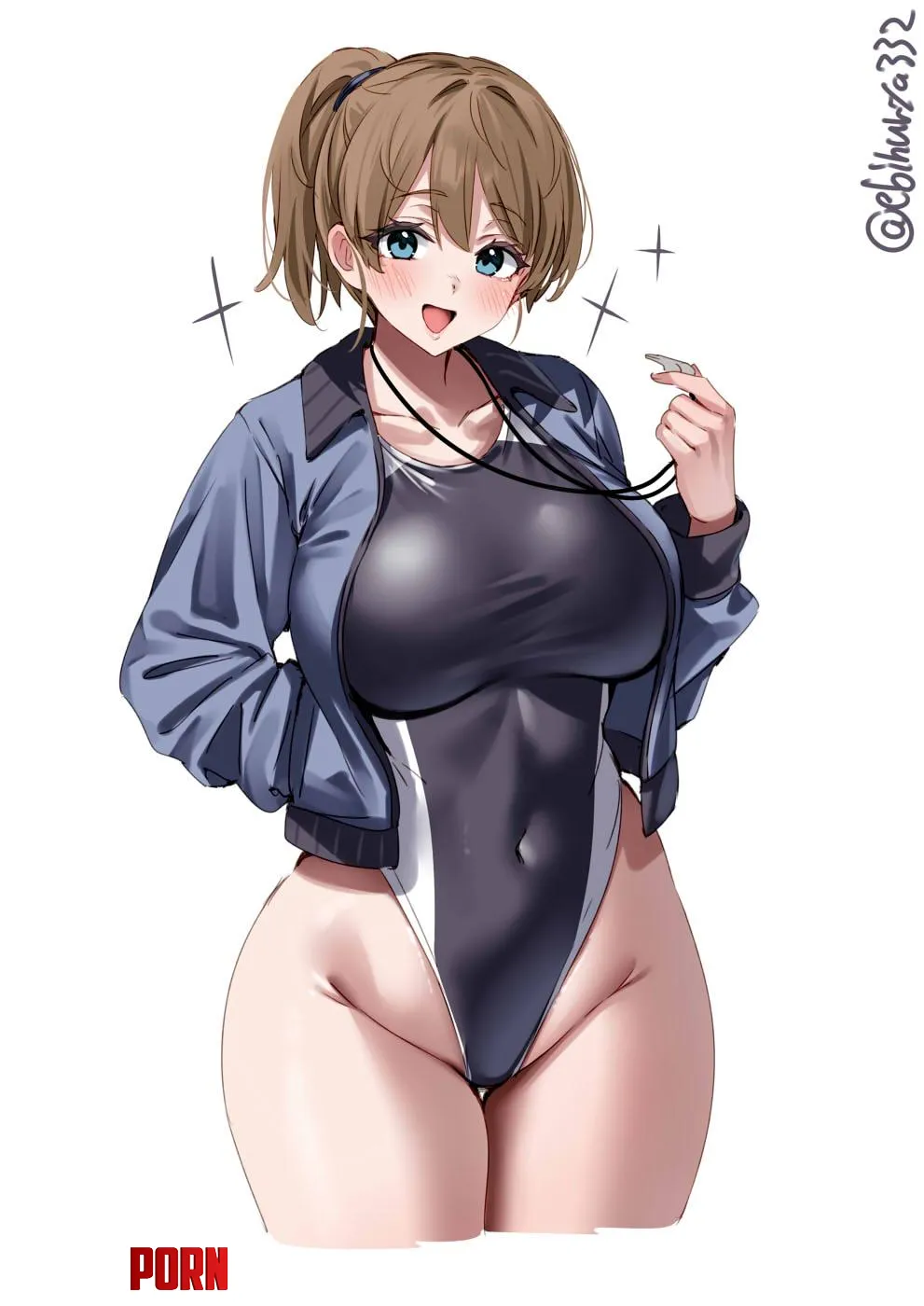 Intrepid in a competition swimsuit Ebifurya KanColle by llamanatee