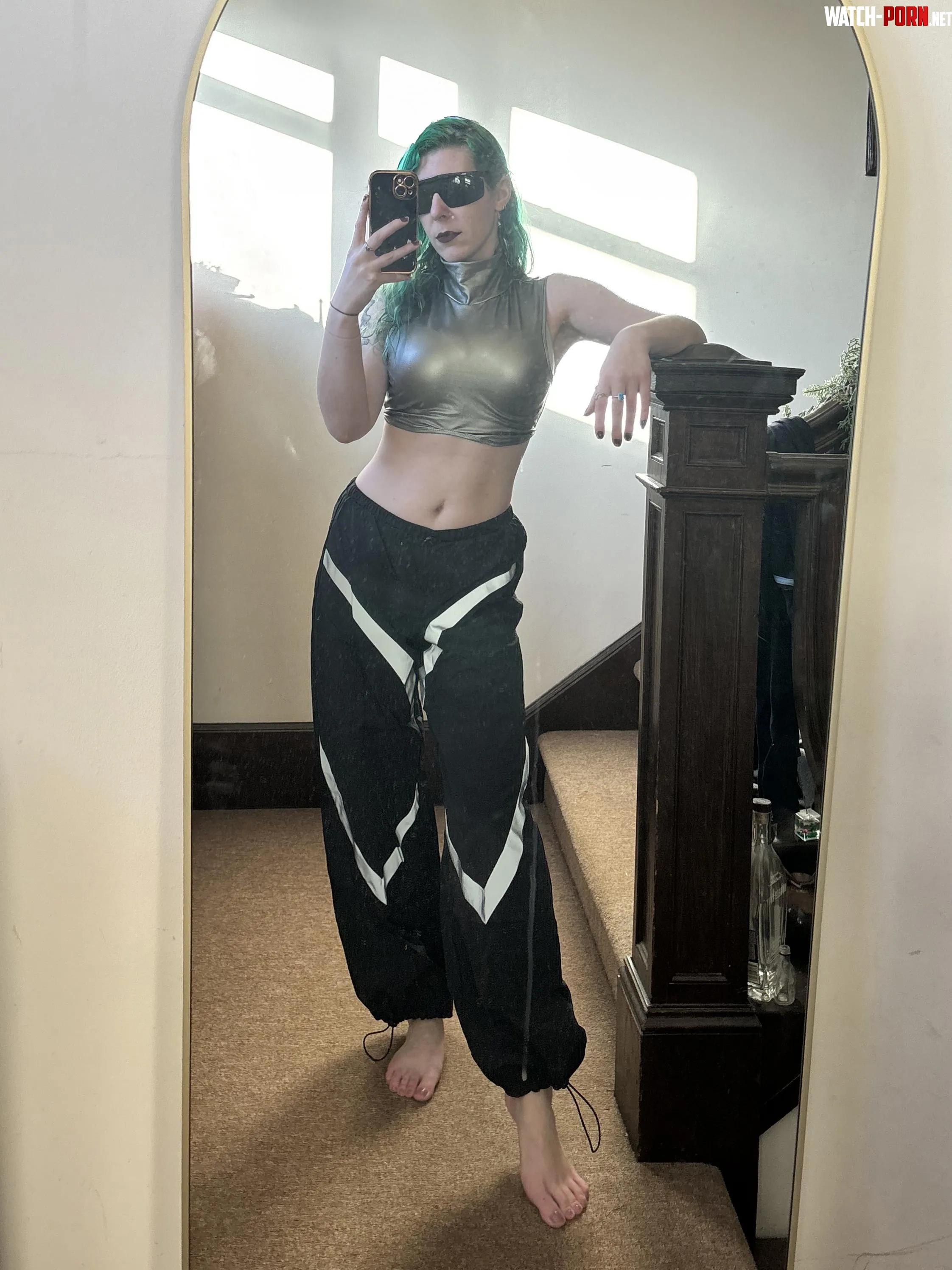 Cyberbabe metallic crop top by sirenskiss3