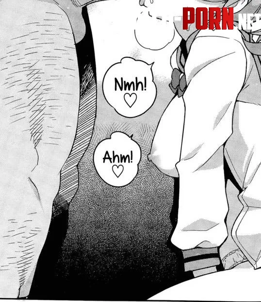 LF Color Source sfx nmh ahm 1girl 1boy school uniform topless nude blowjob drill hair heart earring sweat by Stranger413