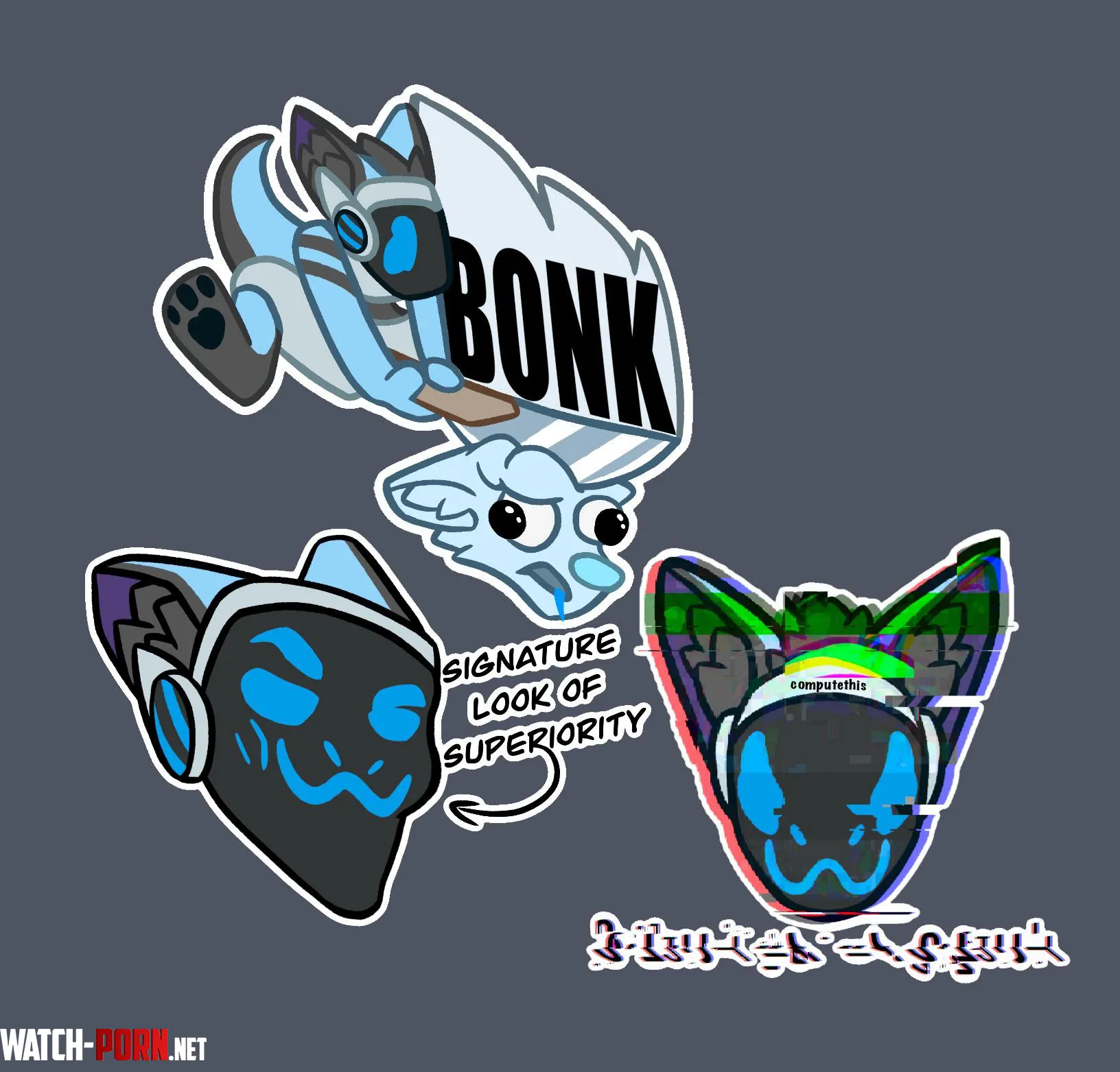 A few new stickers for my overly confident boyo art by me by compute-this