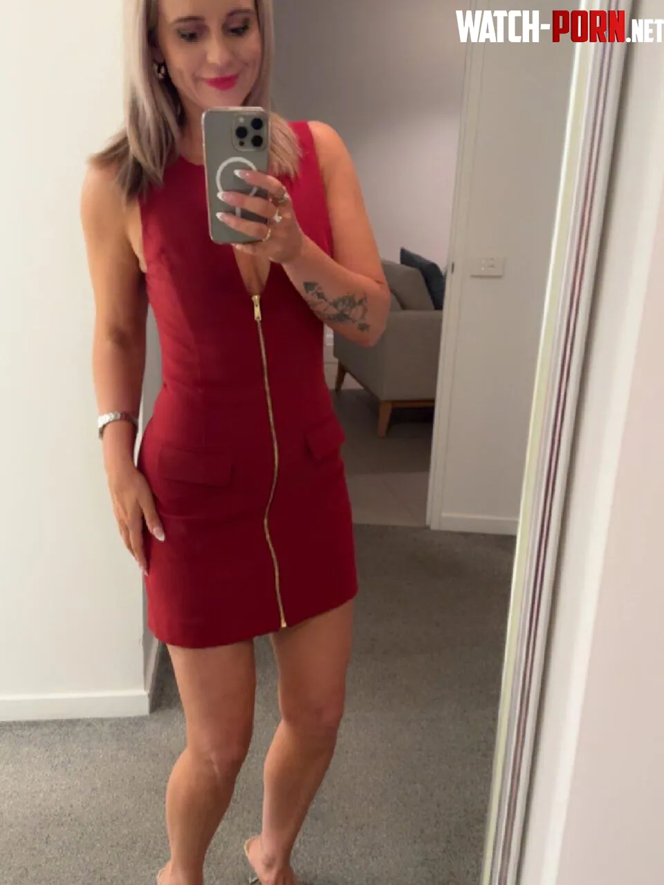 Rate my 41yo body in this cute tight red number by Former_Author_4916
