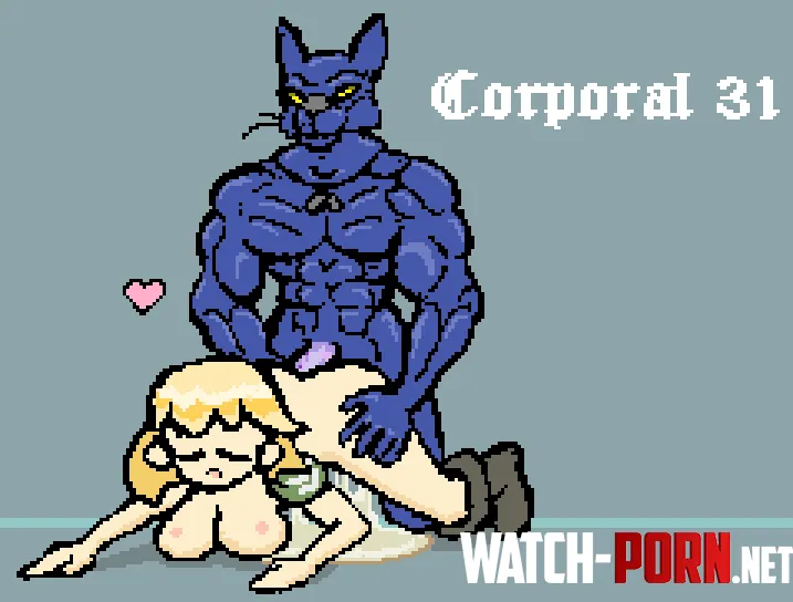 Corporal 31 Doggystyle with catlike Beastman by waifupixels