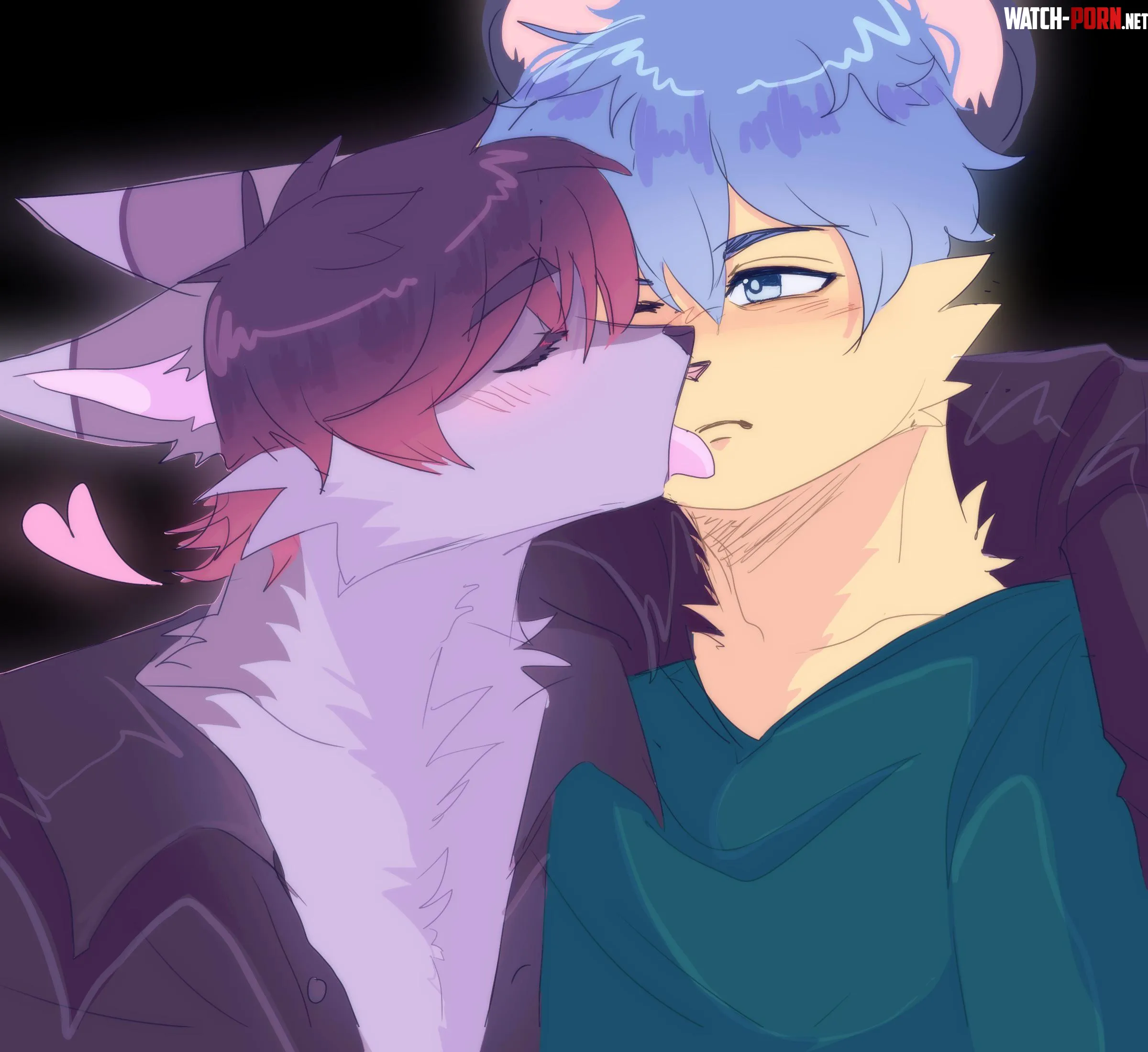 5 year anniversary kiss art by me by Hydrangeon