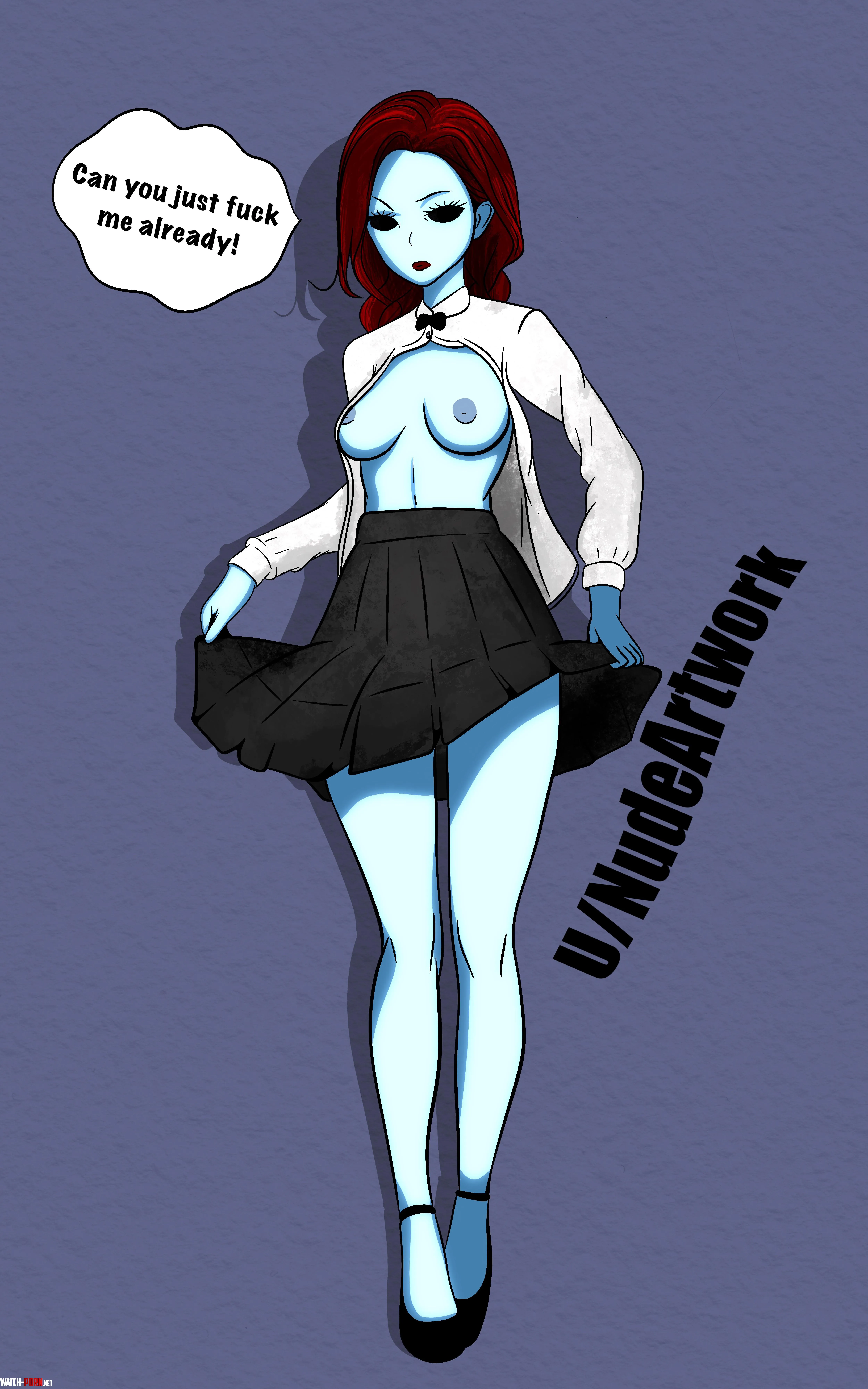 Petite Vampire walks through your college dorm wall by NudeArtwork