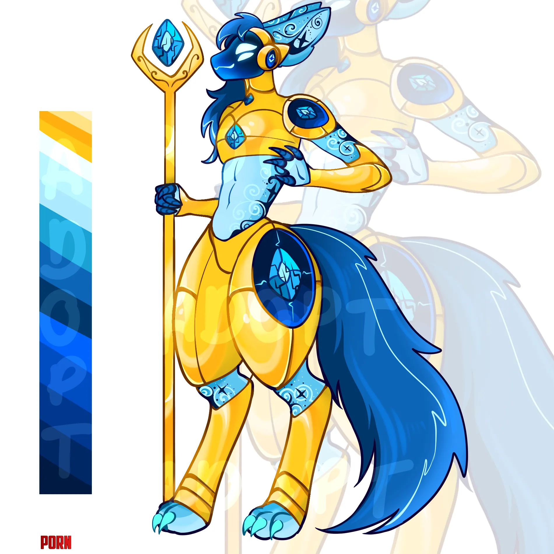   Blue guardian protogen adopt aucion  by andyarttz