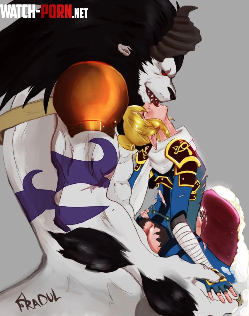 Link fighting a Silver Lynel a different way Fradul by Horse_Bitch