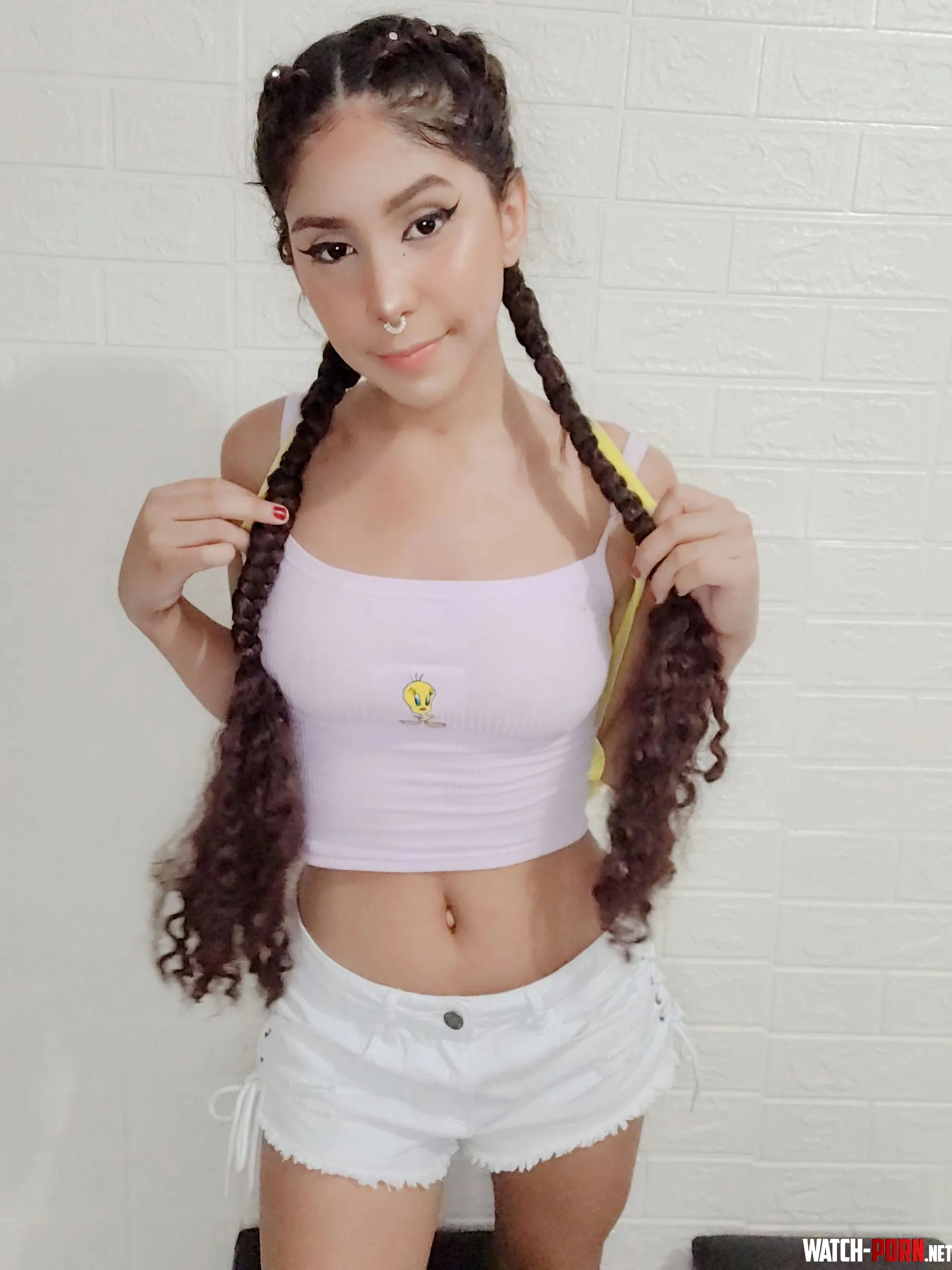 white crop tops are the best dont you think so by bella_gains