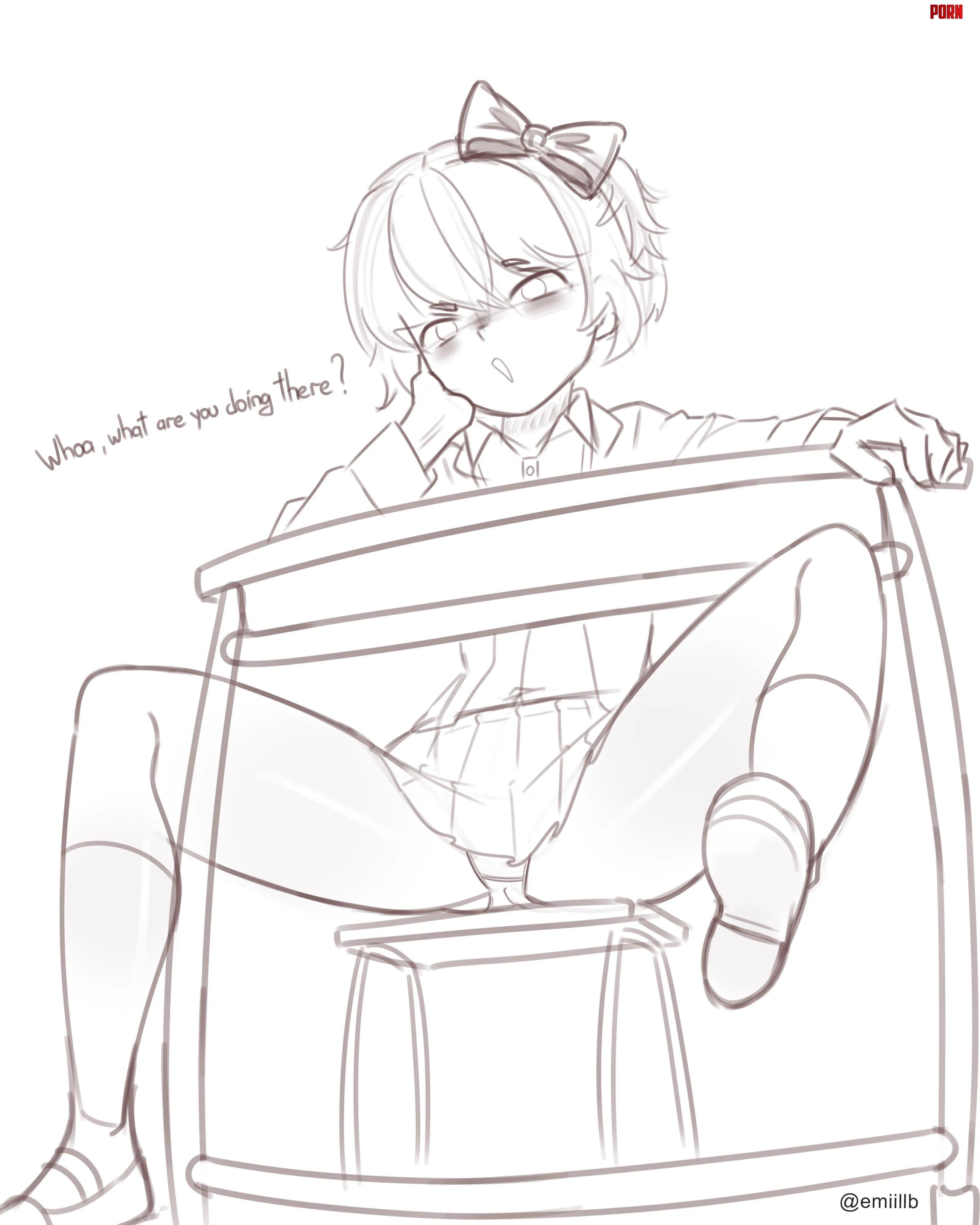 Sayori at the desk    Sayori emiillb by Ok_Path_8969