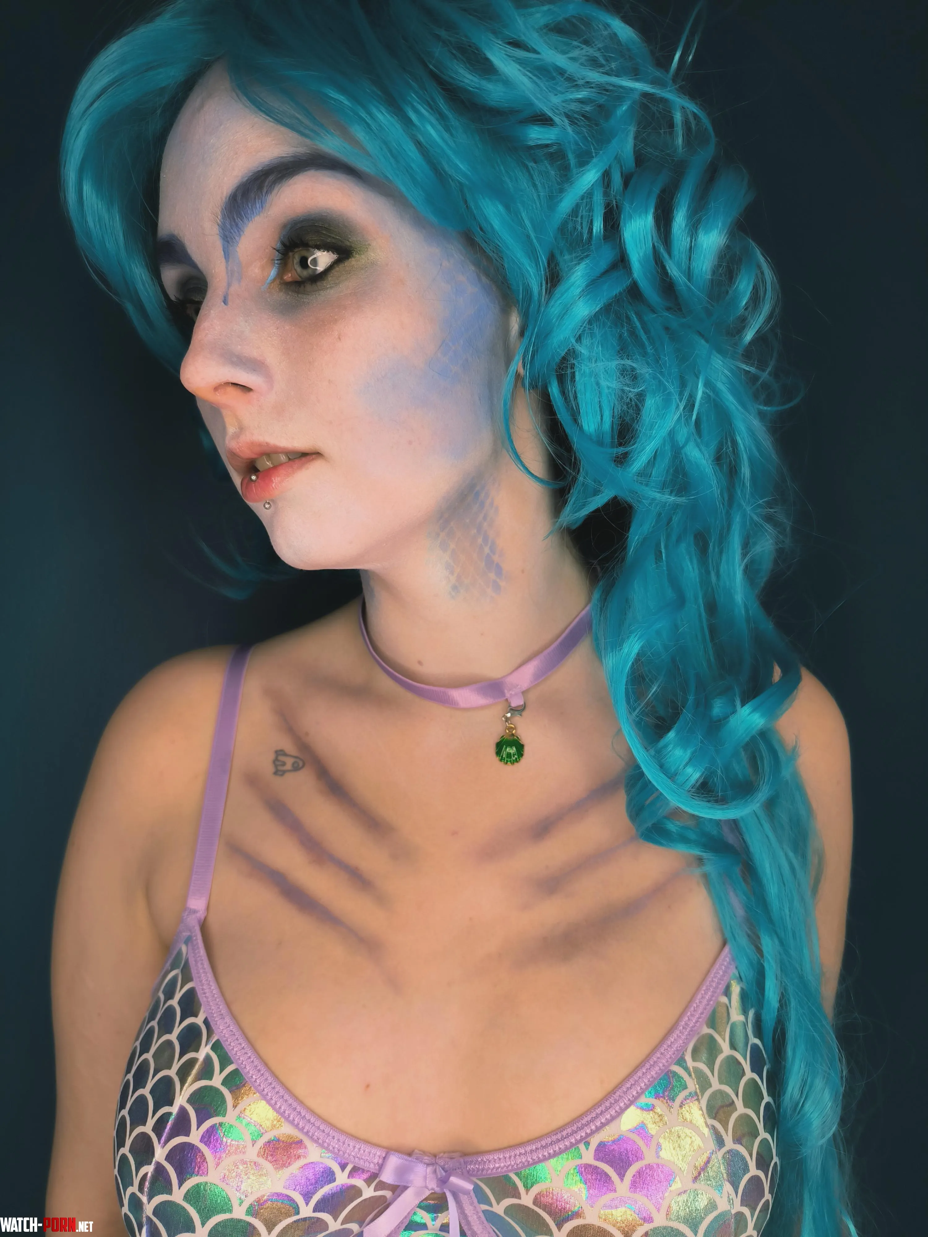 Quick first attempt at siren makeup by AlluringAprilx