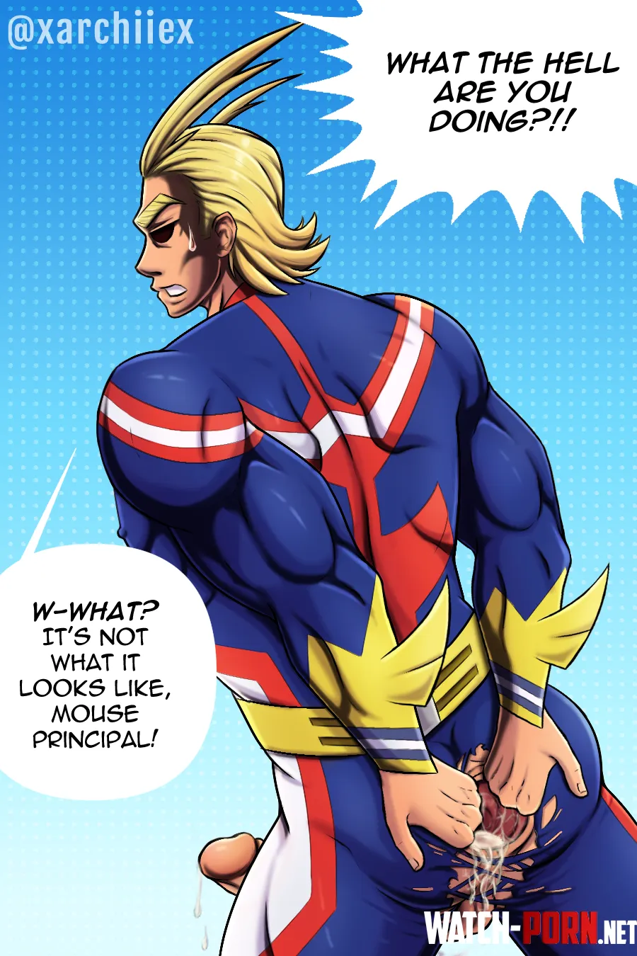 Comm for anon  All Might just got caught in a rather um sticky situation art xarchiiex My Hero Academia by BaraArchie