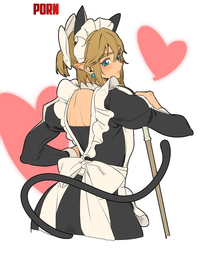 Link dressed as a maid is the best thing in the world by Nethena1