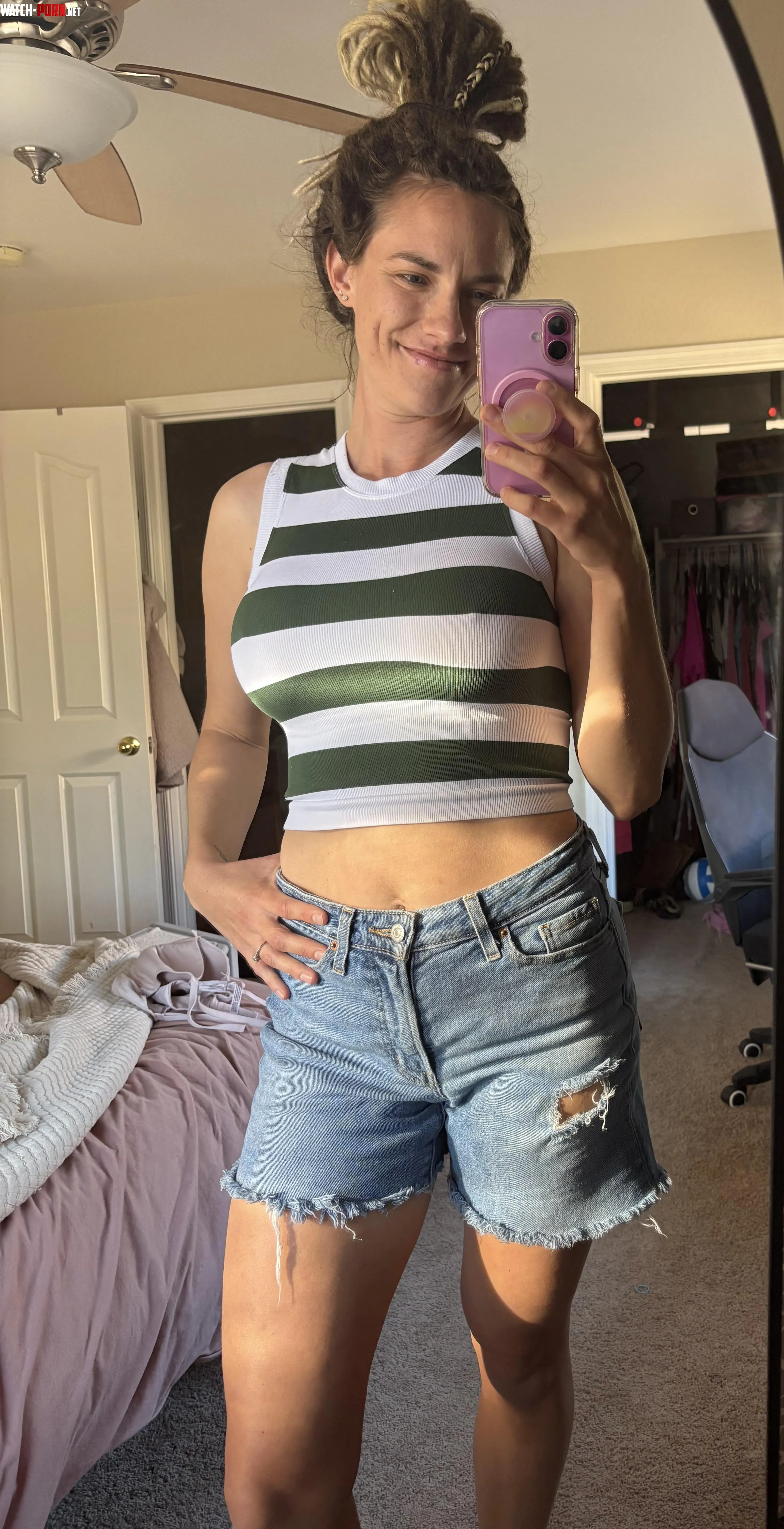Crop top and longer shorts since it is November  by siennajuneofficial
