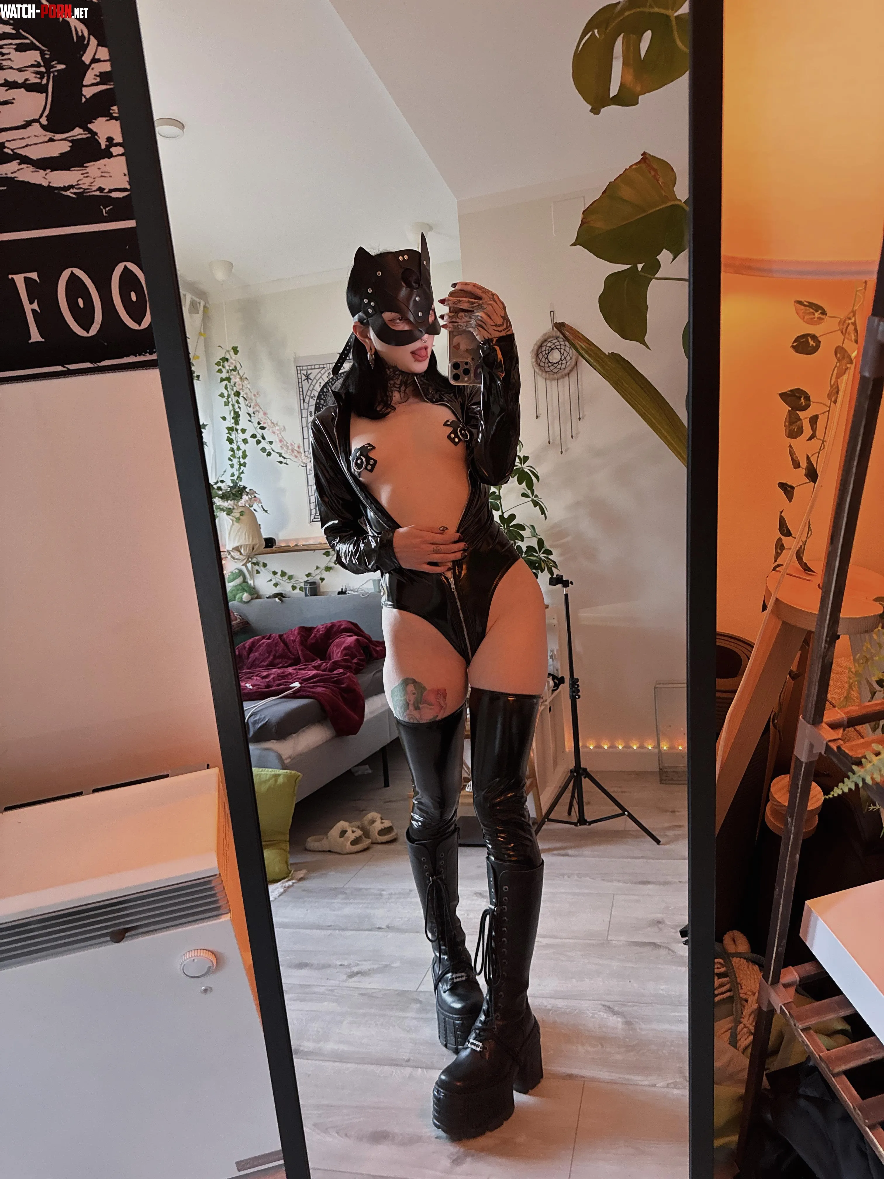 Today a wild cat in latex will be your companion for fun   by VannahbabyB