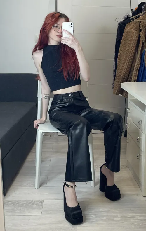 Thumbnail ShinyPorn: Obsession with Shiny Leather Pants - New Favorite by sweetaliceee