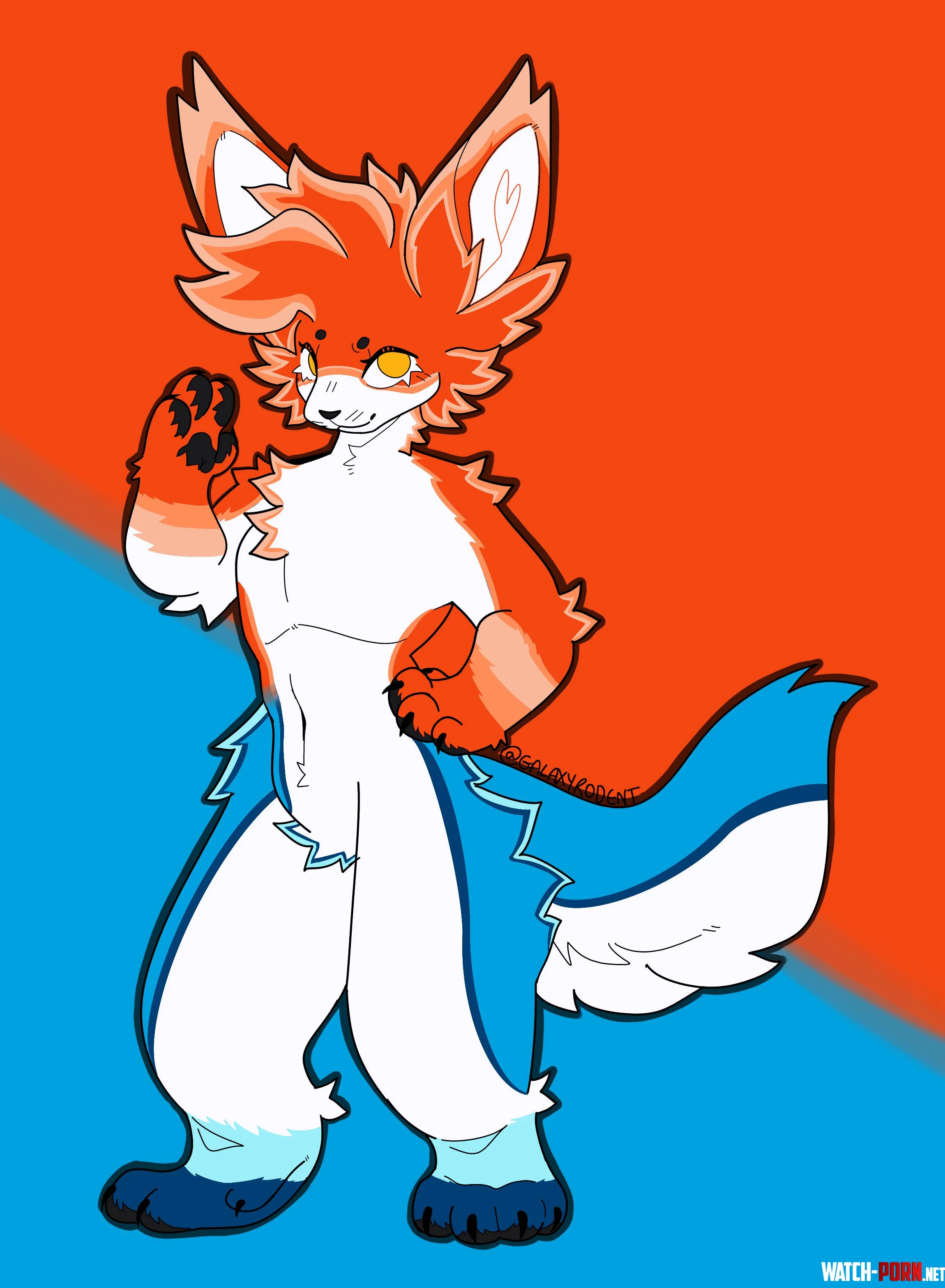 My KLM Orange pride based Fursona Art Galaxyrodent  by Royal_Journalist_290