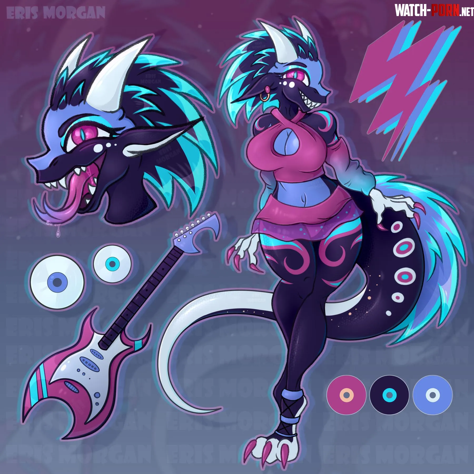 Guitarist Kobold Adopt created by me  link below by Eris_Morgan