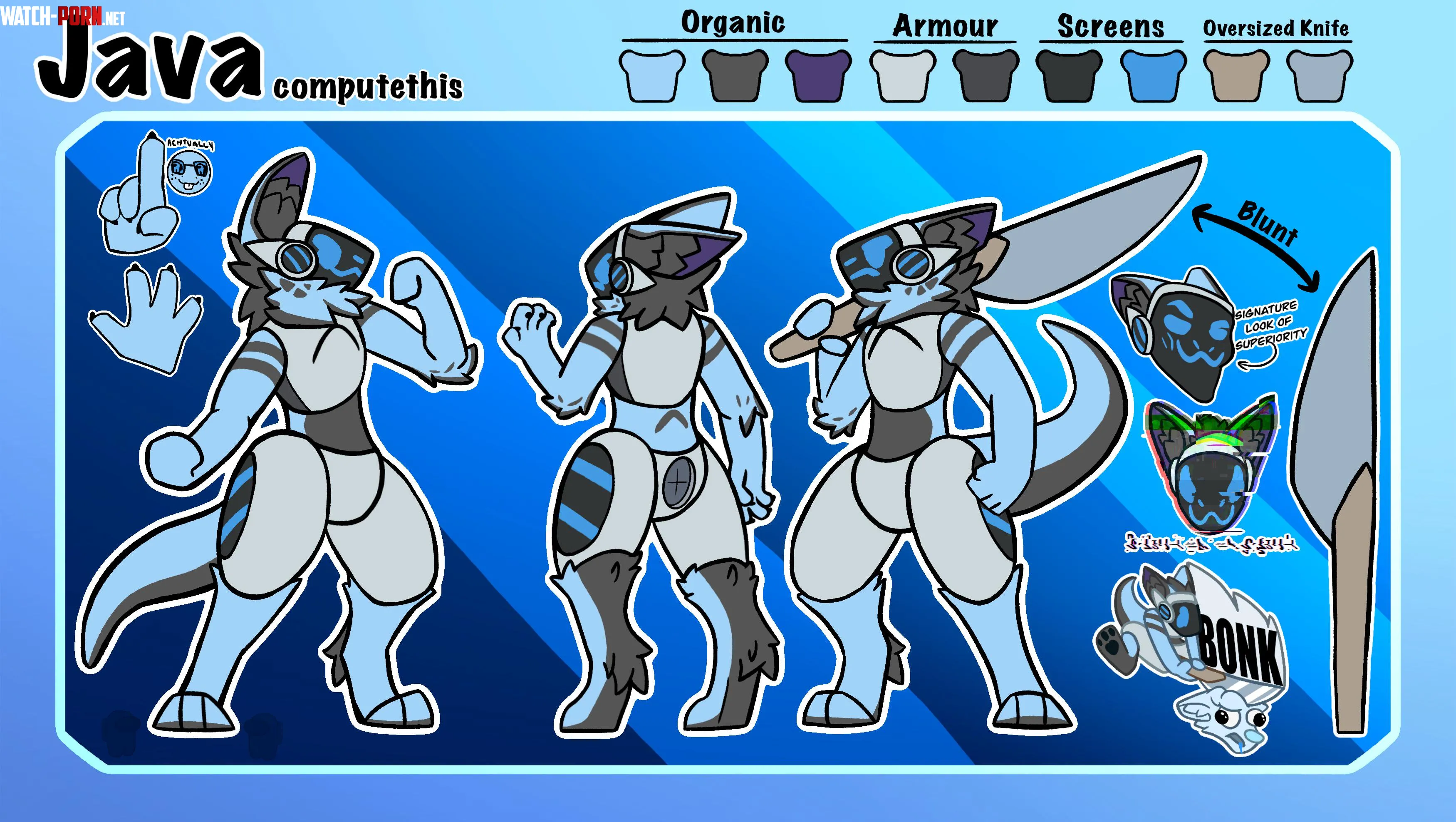 This smug goober finally has a ref sheet Art by me by compute-this