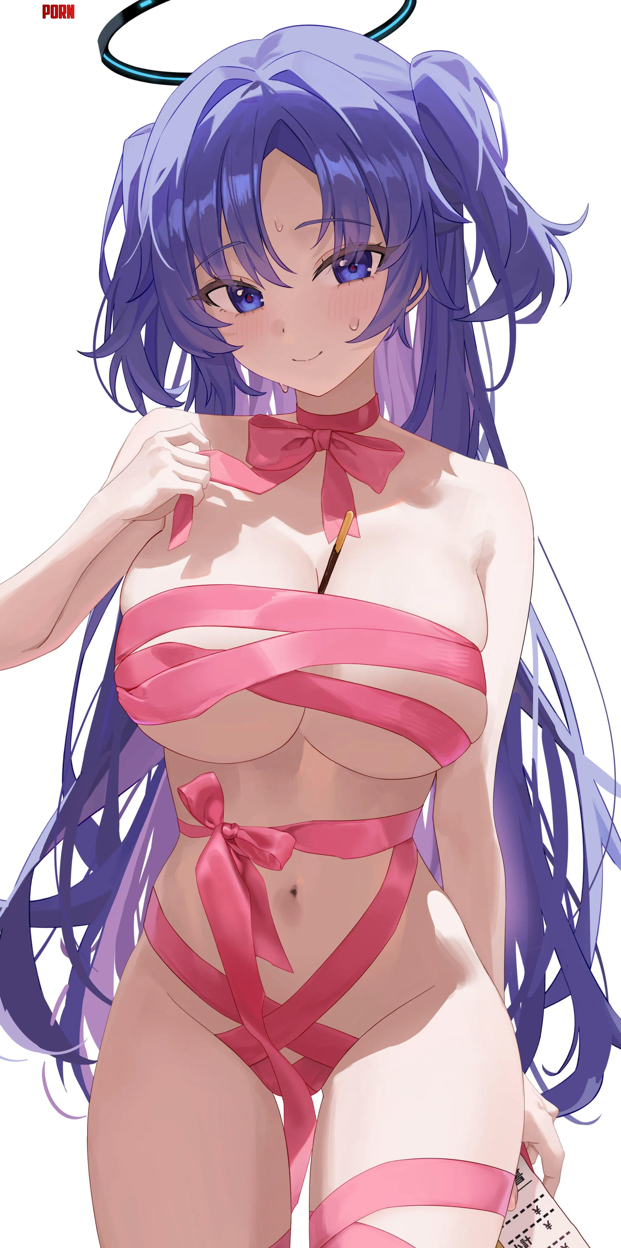 Yuuka wrapped up like a gift  by marxsander2016