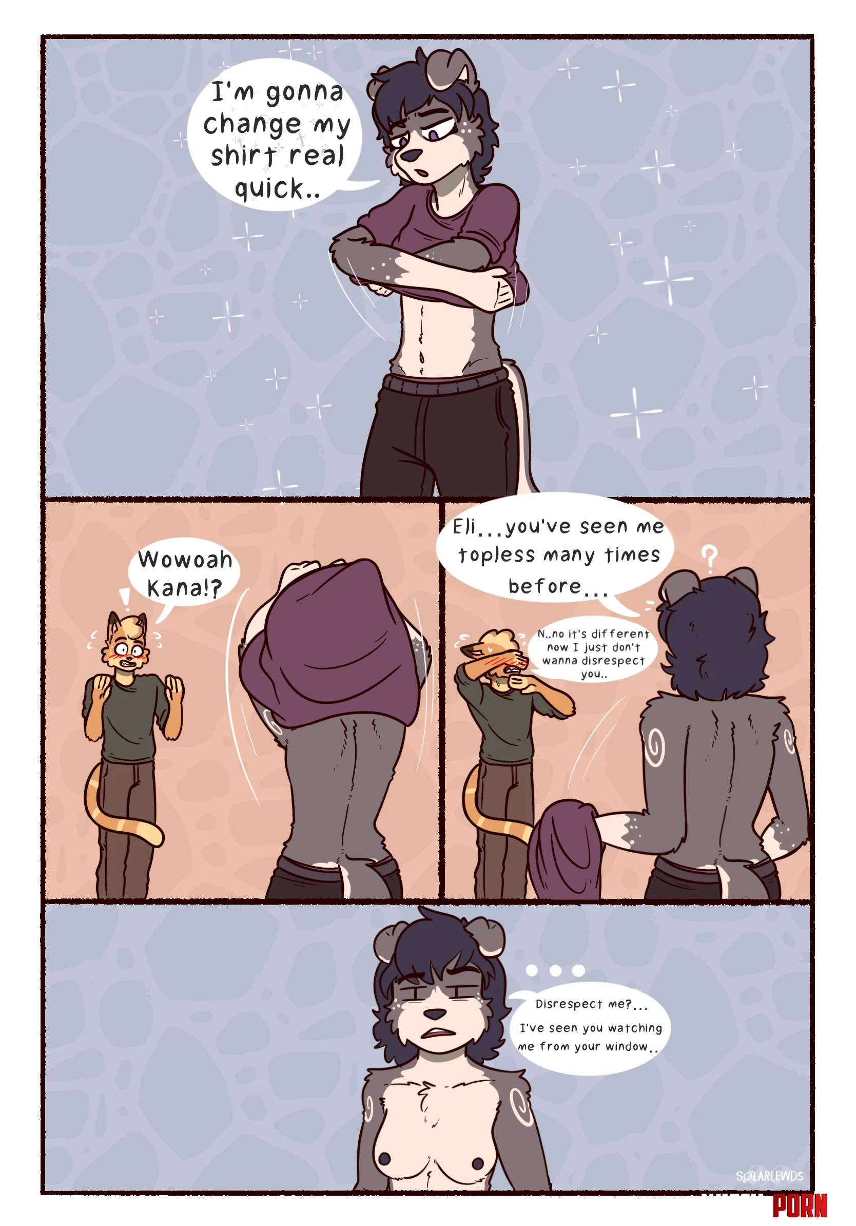 Eli is a bit of a perv Art by me MF by Solarlewds