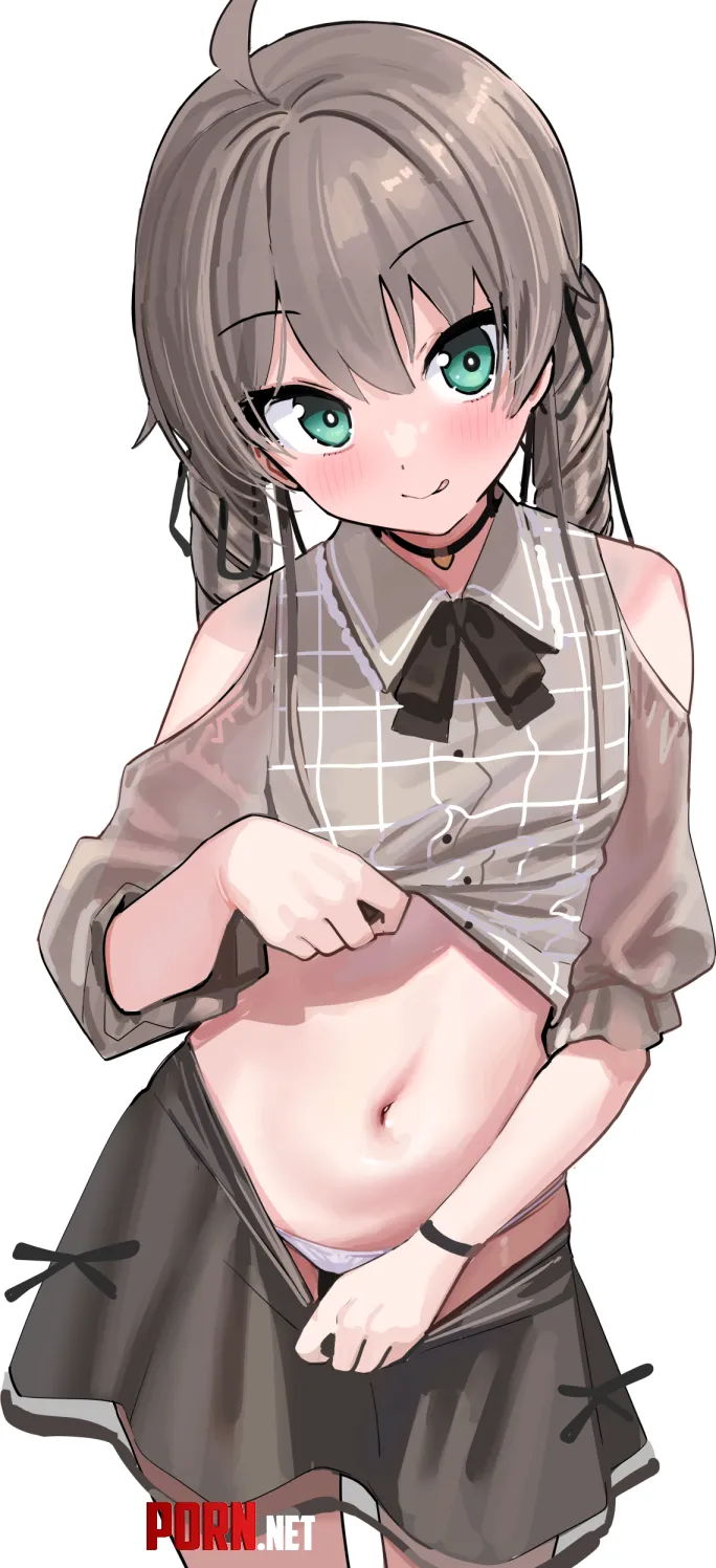 Matsuri offering a peek Hololive by theAprel