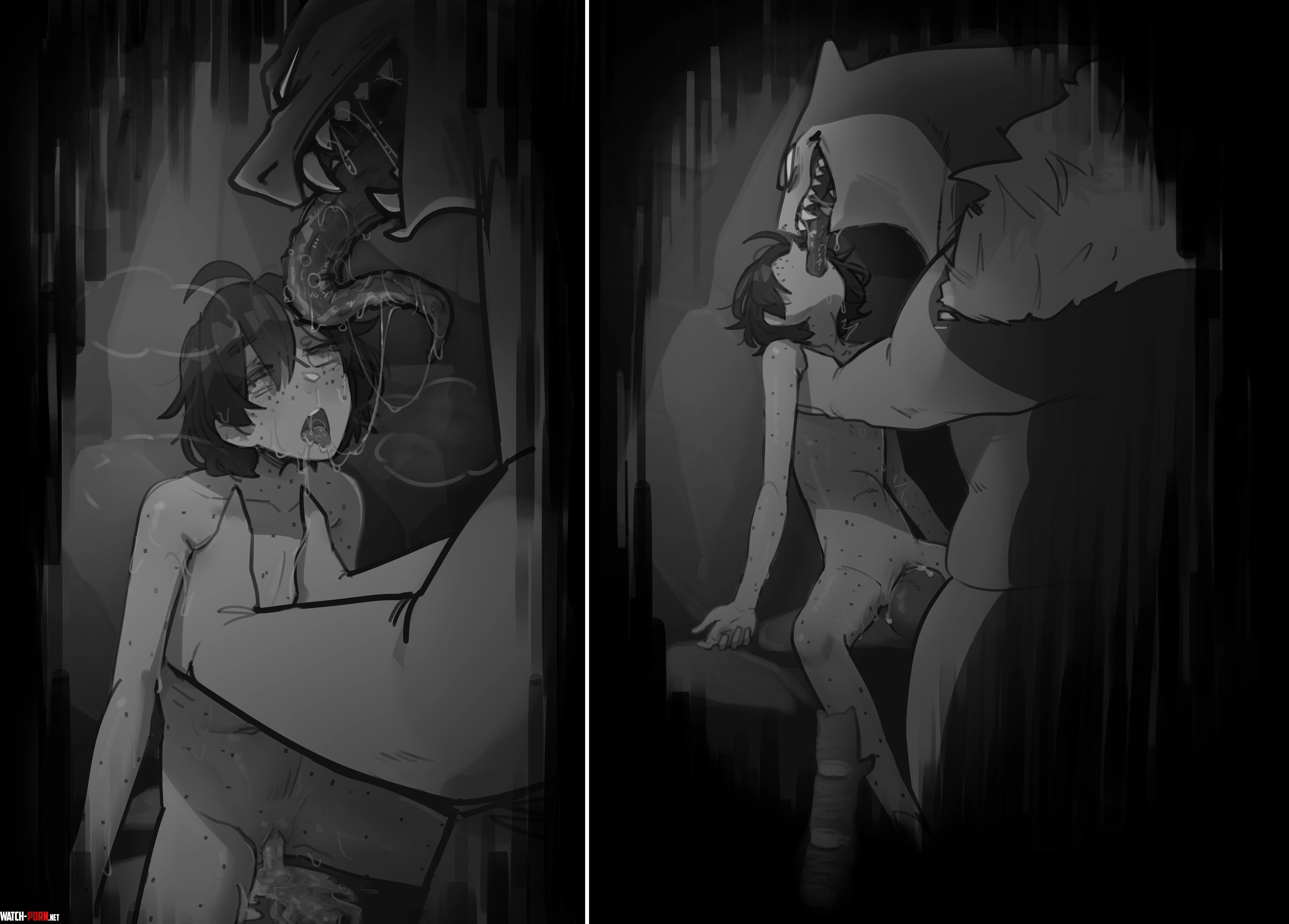 defeated by a monster by boner_24h7d