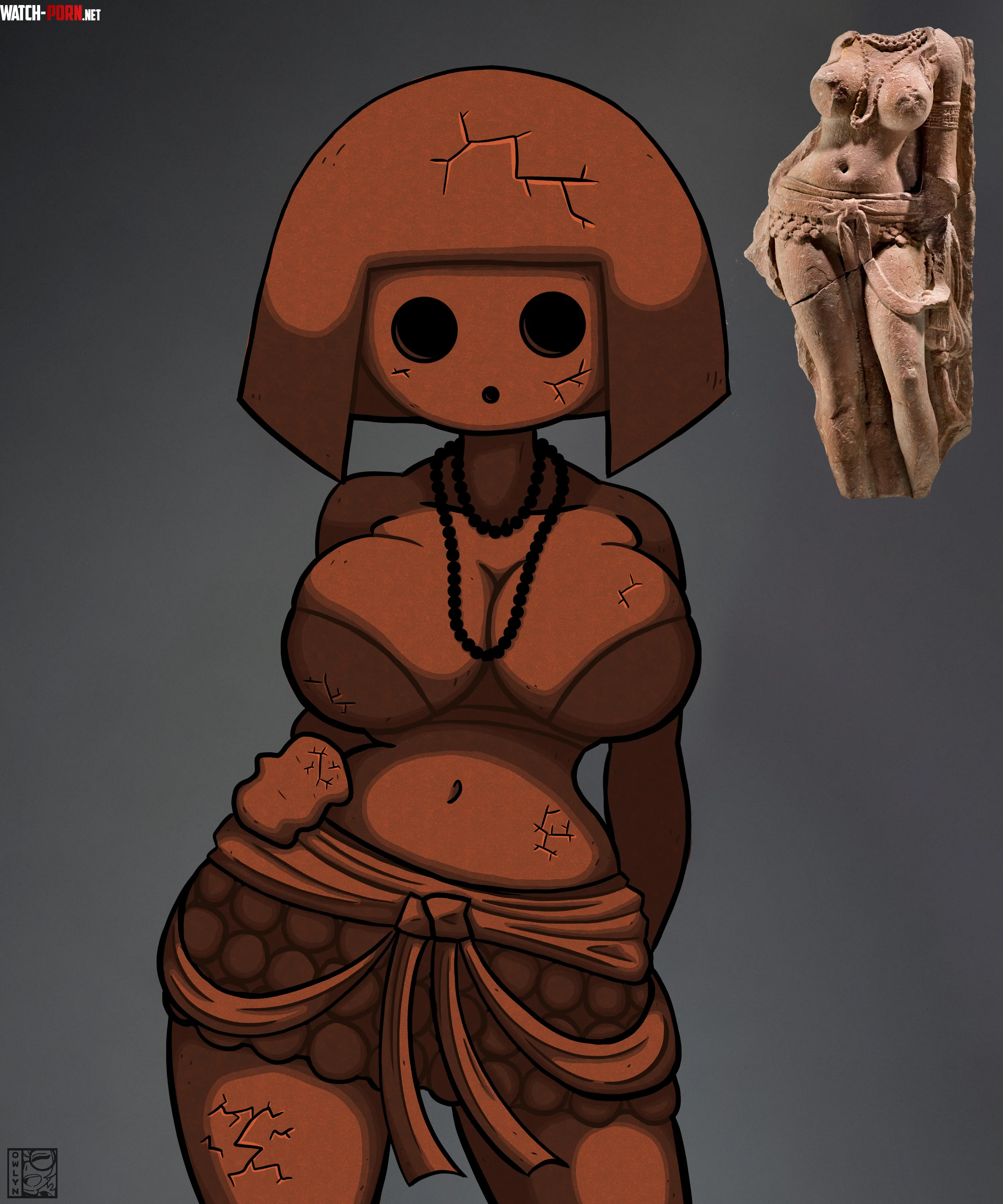 Haniwa X Nature Goddess Sculpture Girl Owlyn  by 0wlyn