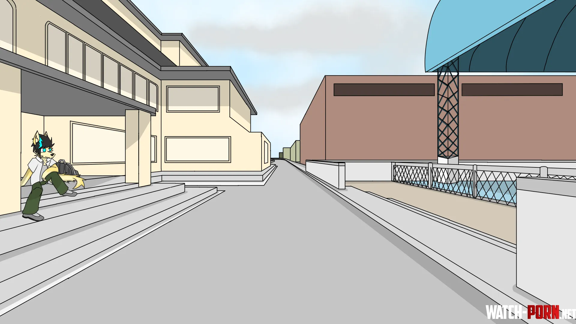 Highschool days Background inspired IRL school Art by me by TriggerZGaming