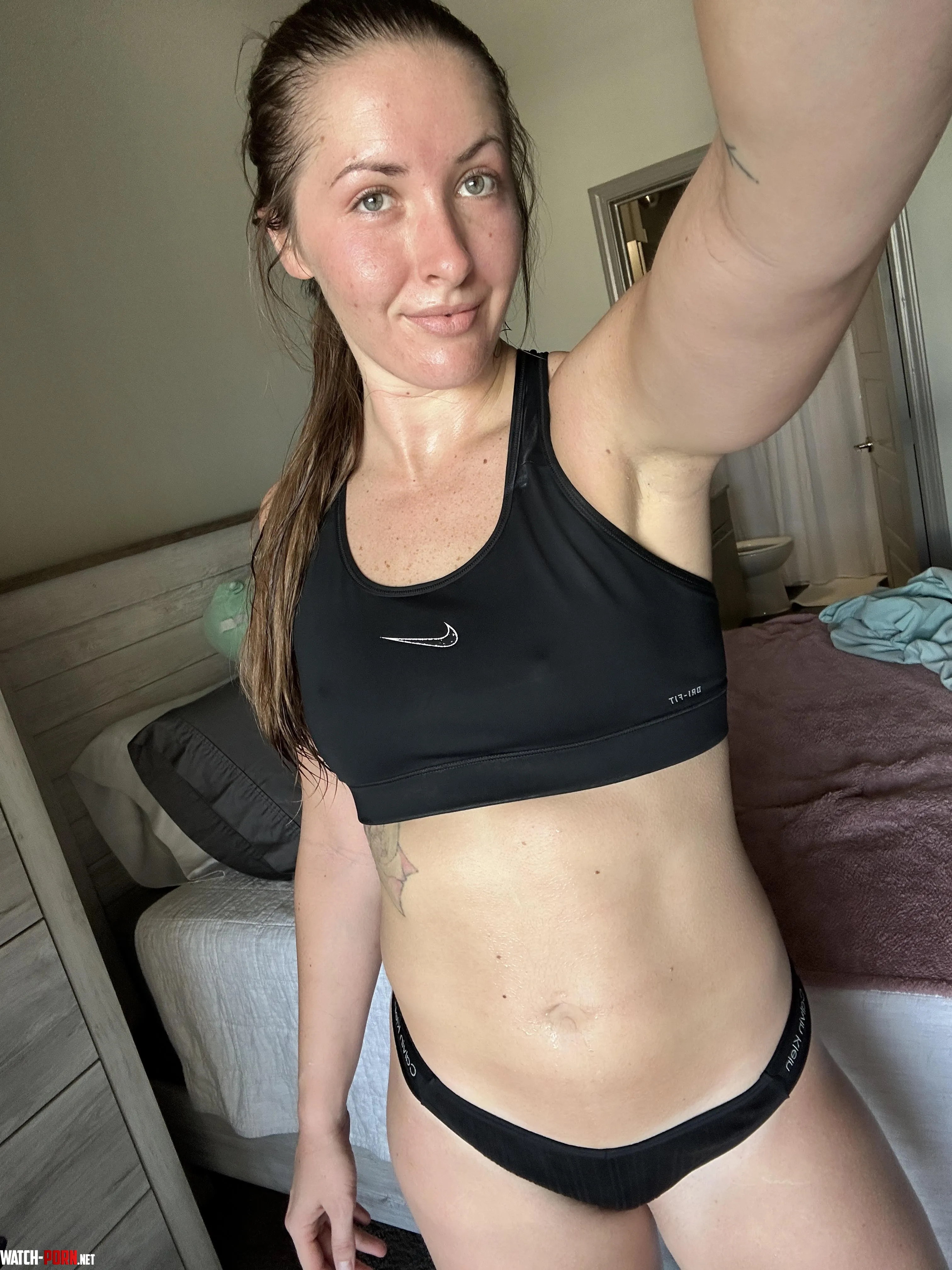 had a light workout but still got a little sweaty  by cumwcourt